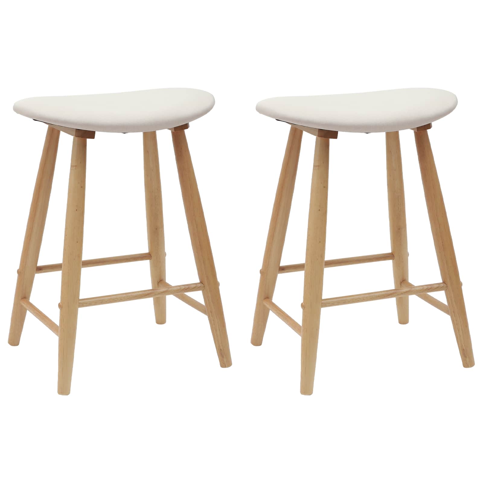 vidaXL Krzesła jadalne 2 pcs Naturalny 46 x 37 x 63 cm Drewno Gumowe