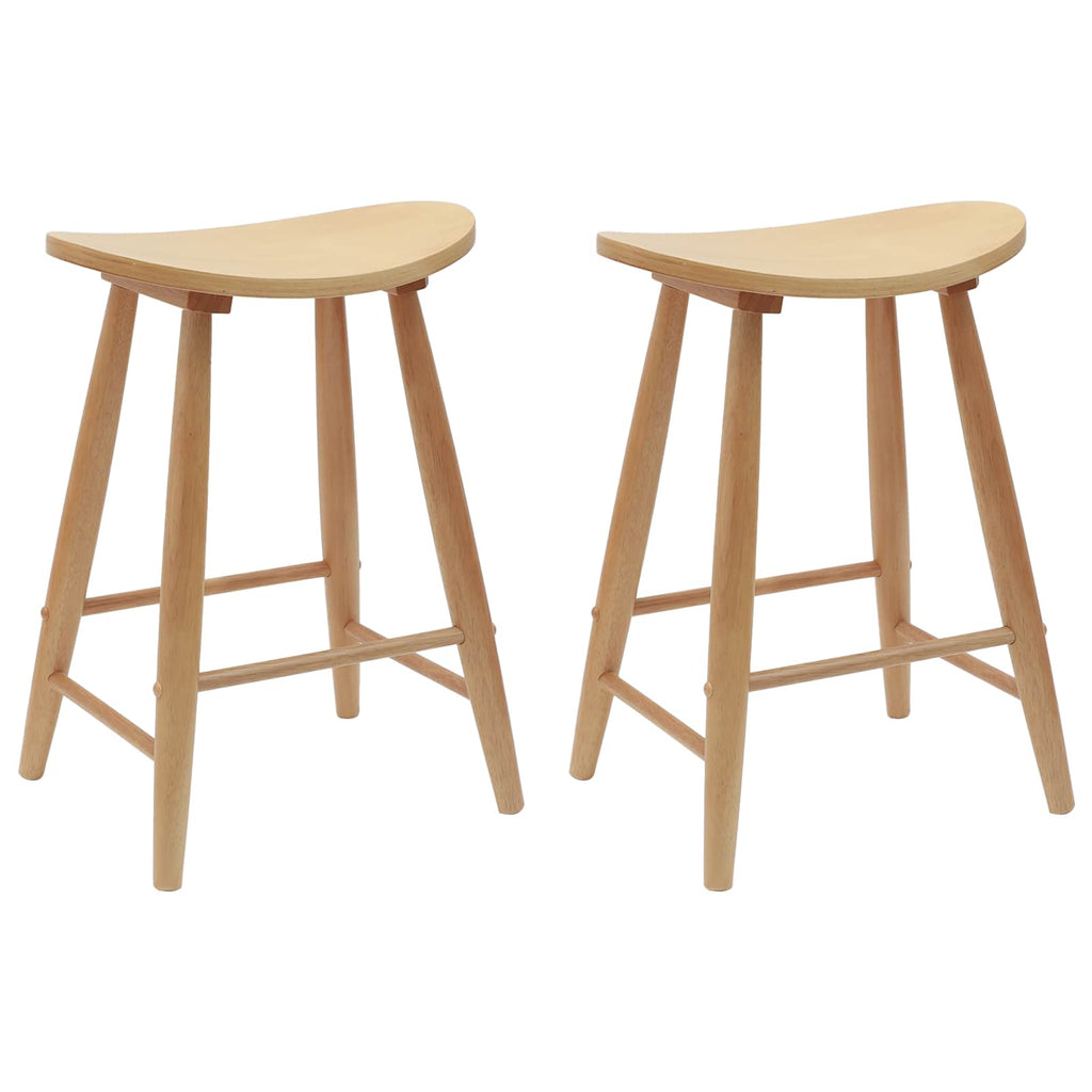 vidaXL Krzesła jadalne 2 pcs Naturalny 46 x 37 x 63 cm Drewno Gumowe