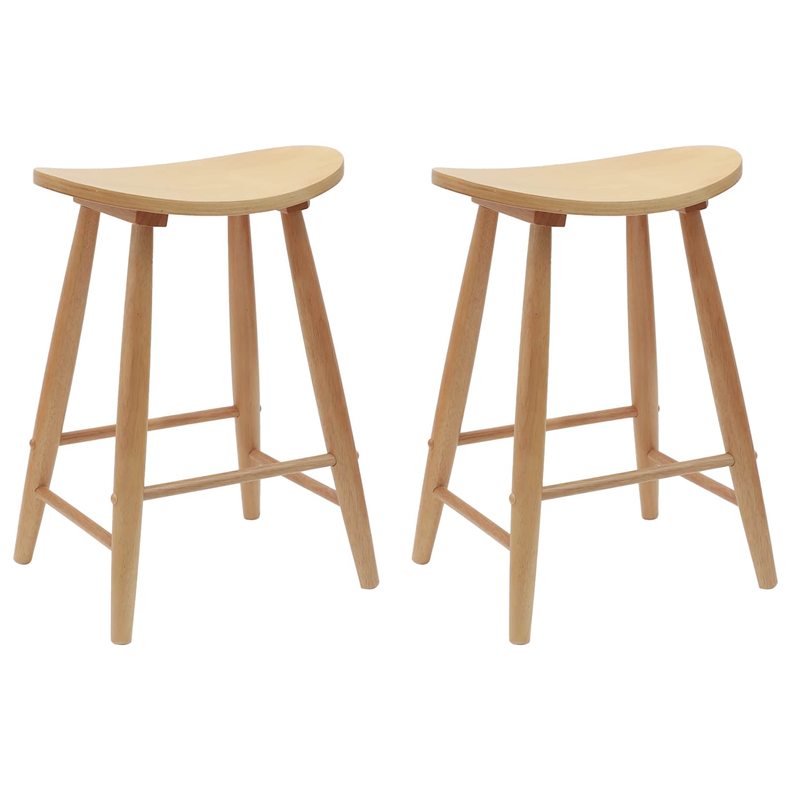 vidaXL Krzesła jadalne 2 pcs Naturalny 46 x 37 x 63 cm Drewno Gumowe