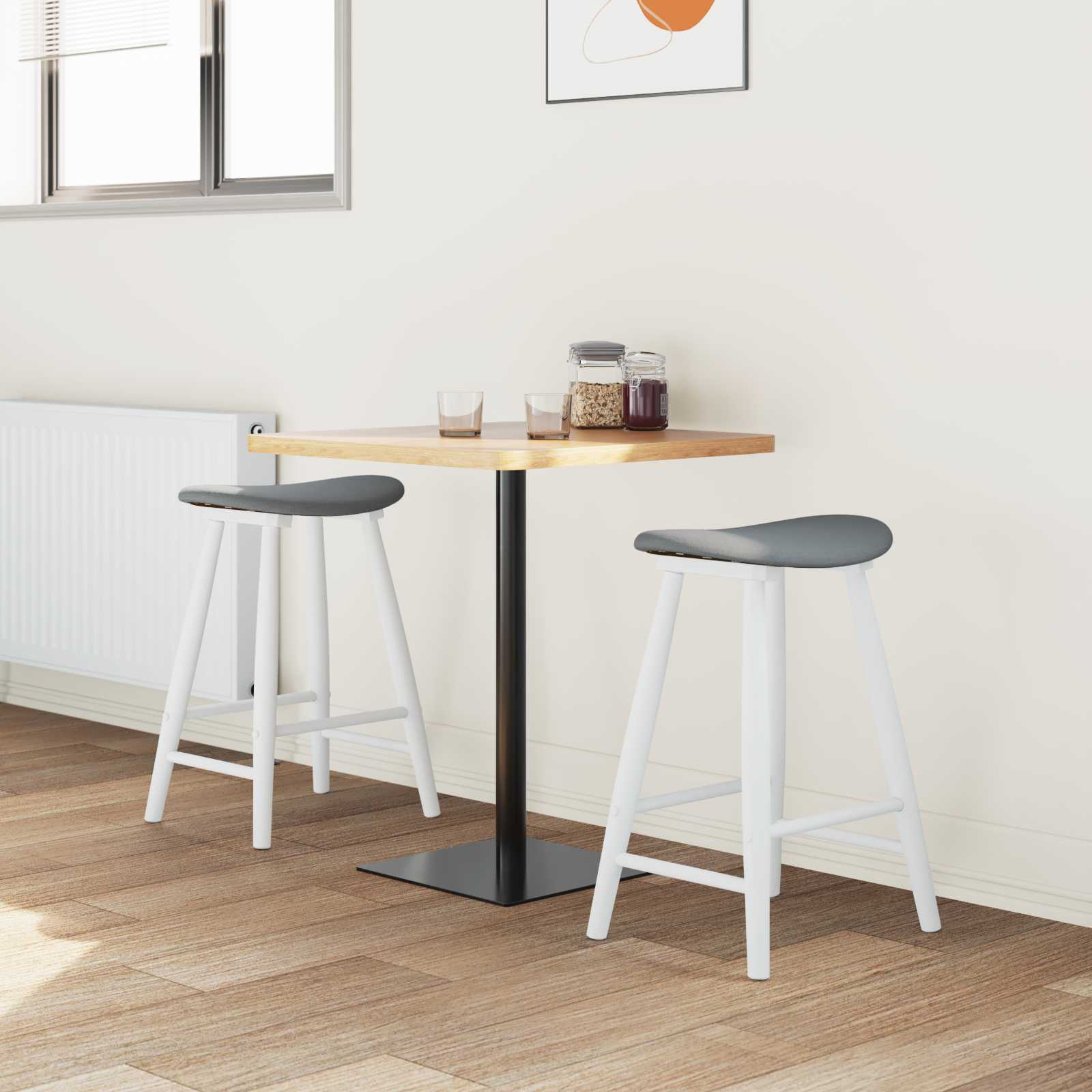 vidaXL Krzesła jadalne 2 pcs Biały 46 x 37 x 63 cm Drewno Gumowe