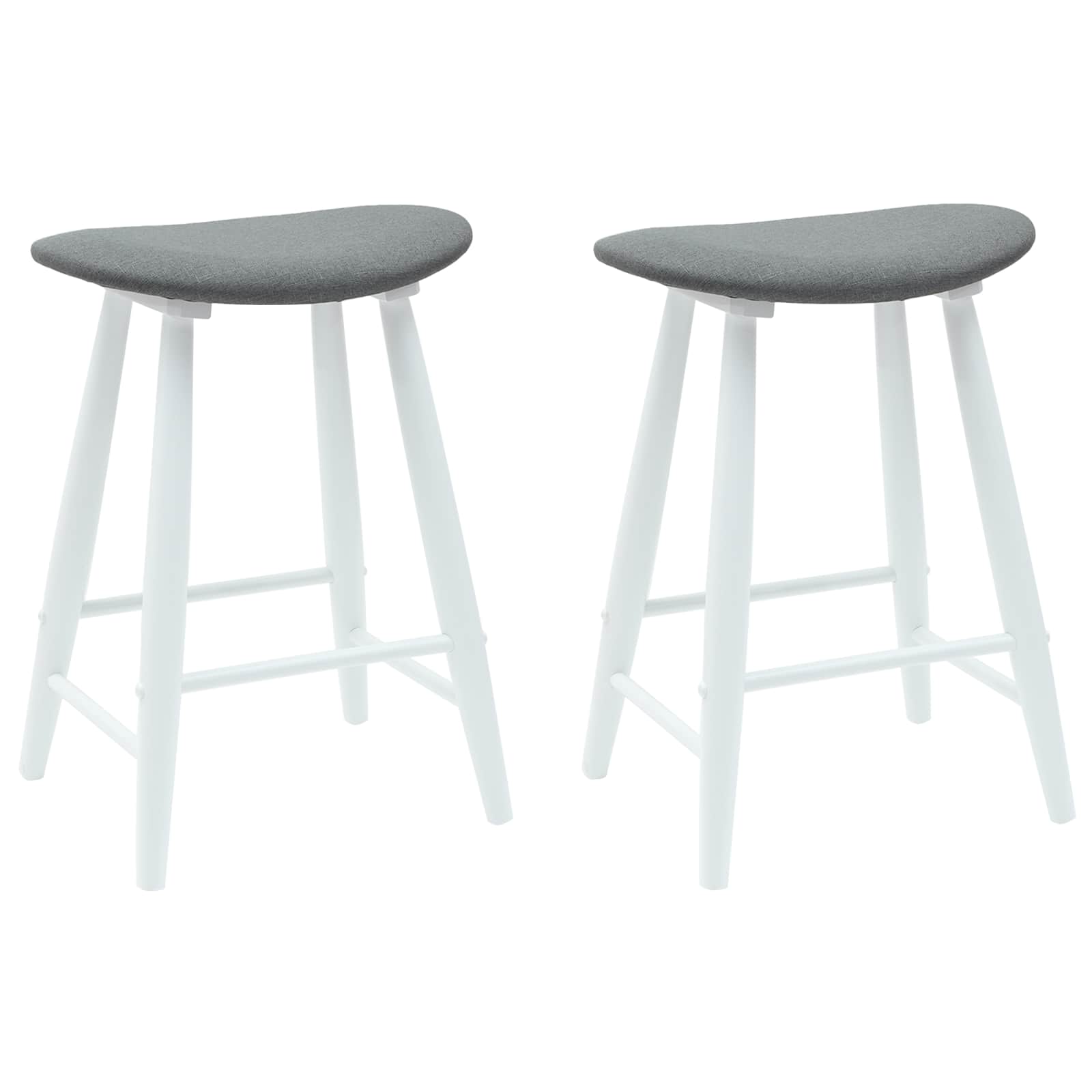 vidaXL Krzesła jadalne 2 pcs Biały 46 x 37 x 63 cm Drewno Gumowe