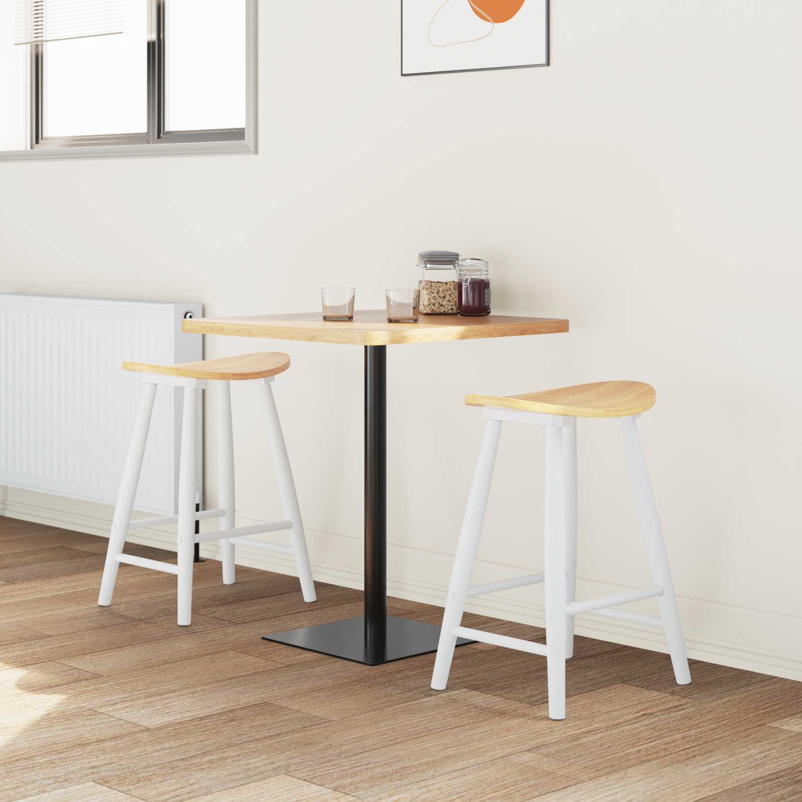vidaXL Krzesła jadalne 2 pcs Biały 46 x 37 x 63 cm Drewno Gumowe