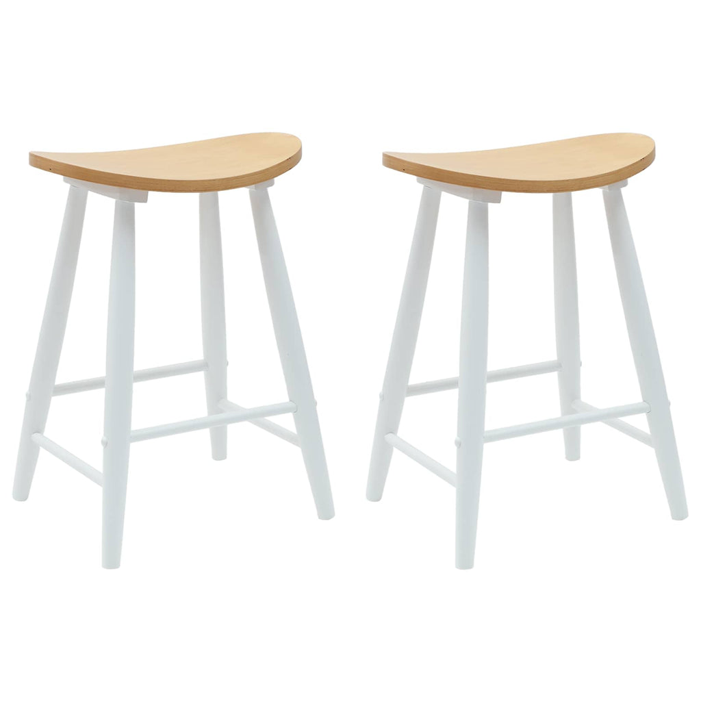 vidaXL Krzesła jadalne 2 pcs Biały 46 x 37 x 63 cm Drewno Gumowe