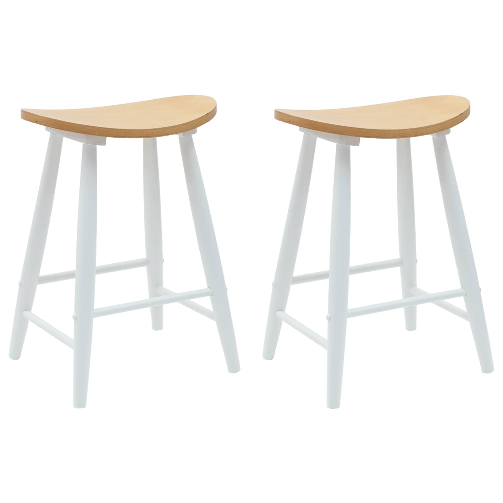 vidaXL Krzesła jadalne 2 pcs Biały 46 x 37 x 63 cm Drewno Gumowe