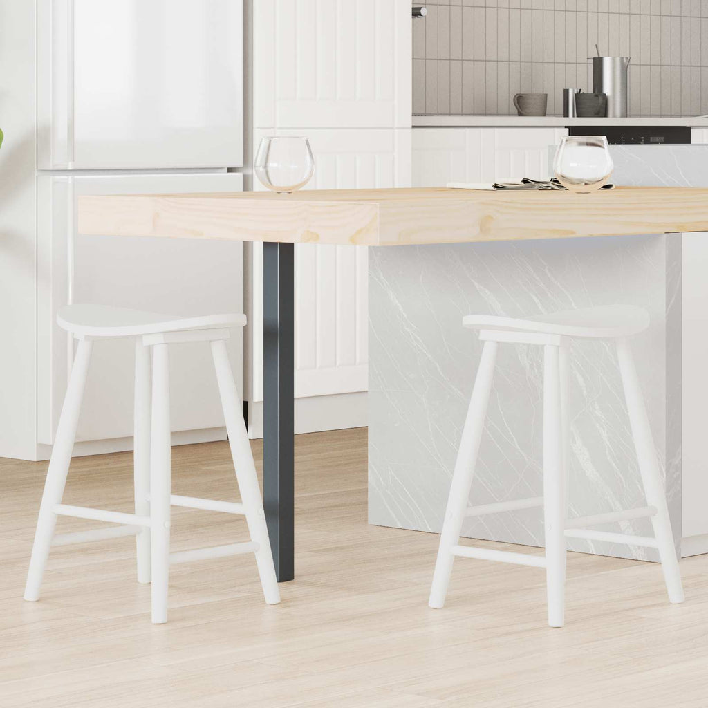 vidaXL Krzesła jadalne 2 pcs Biały 46 x 37 x 63 cm Drewno Gumowe