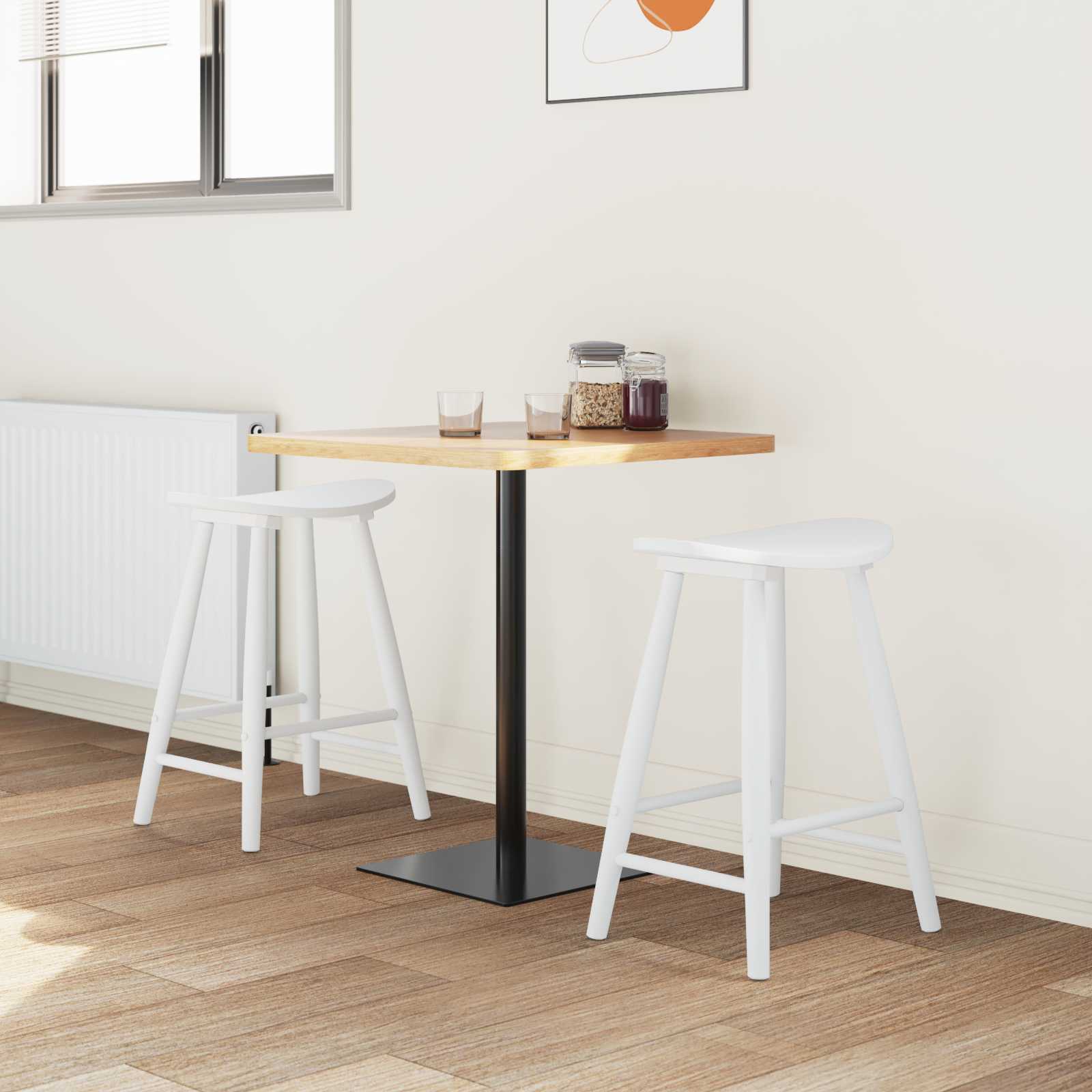 vidaXL Krzesła jadalne 2 pcs Biały 46 x 37 x 63 cm Drewno Gumowe