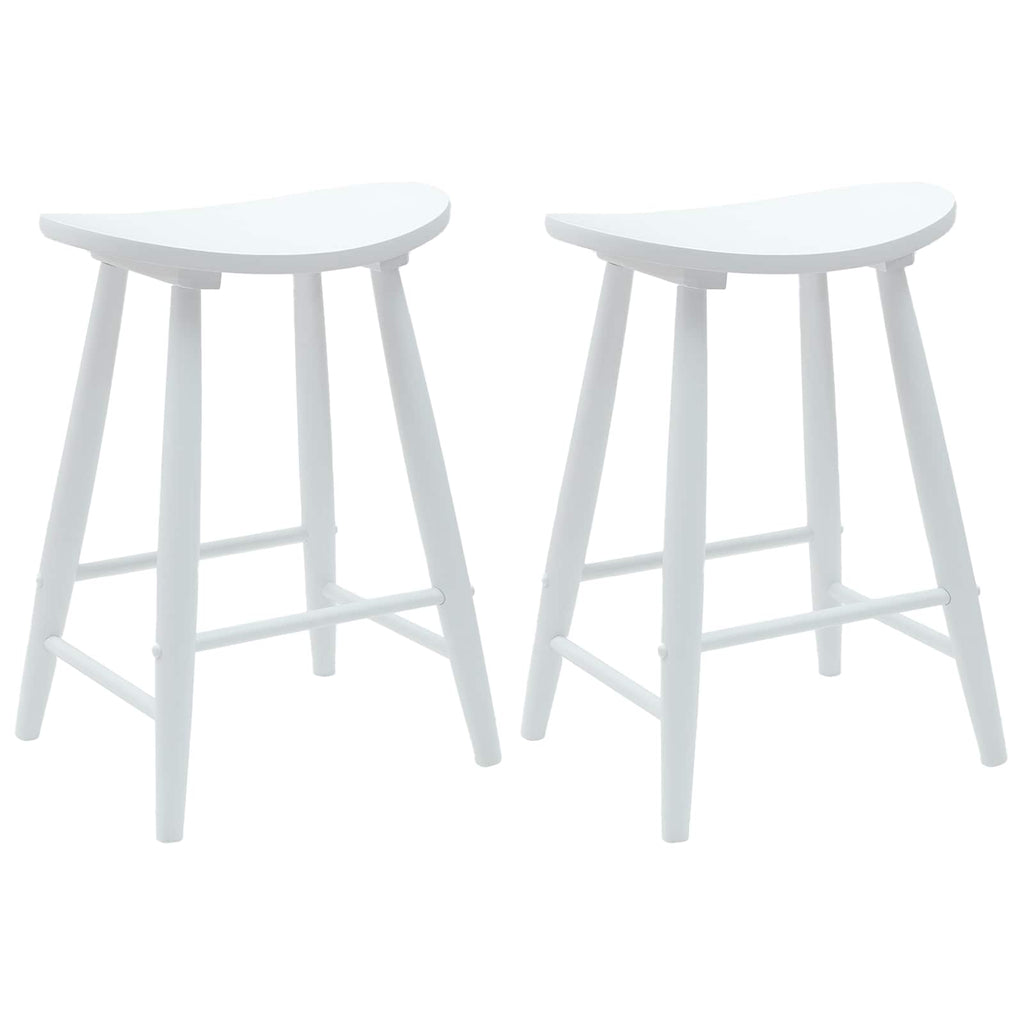 vidaXL Krzesła jadalne 2 pcs Biały 46 x 37 x 63 cm Drewno Gumowe