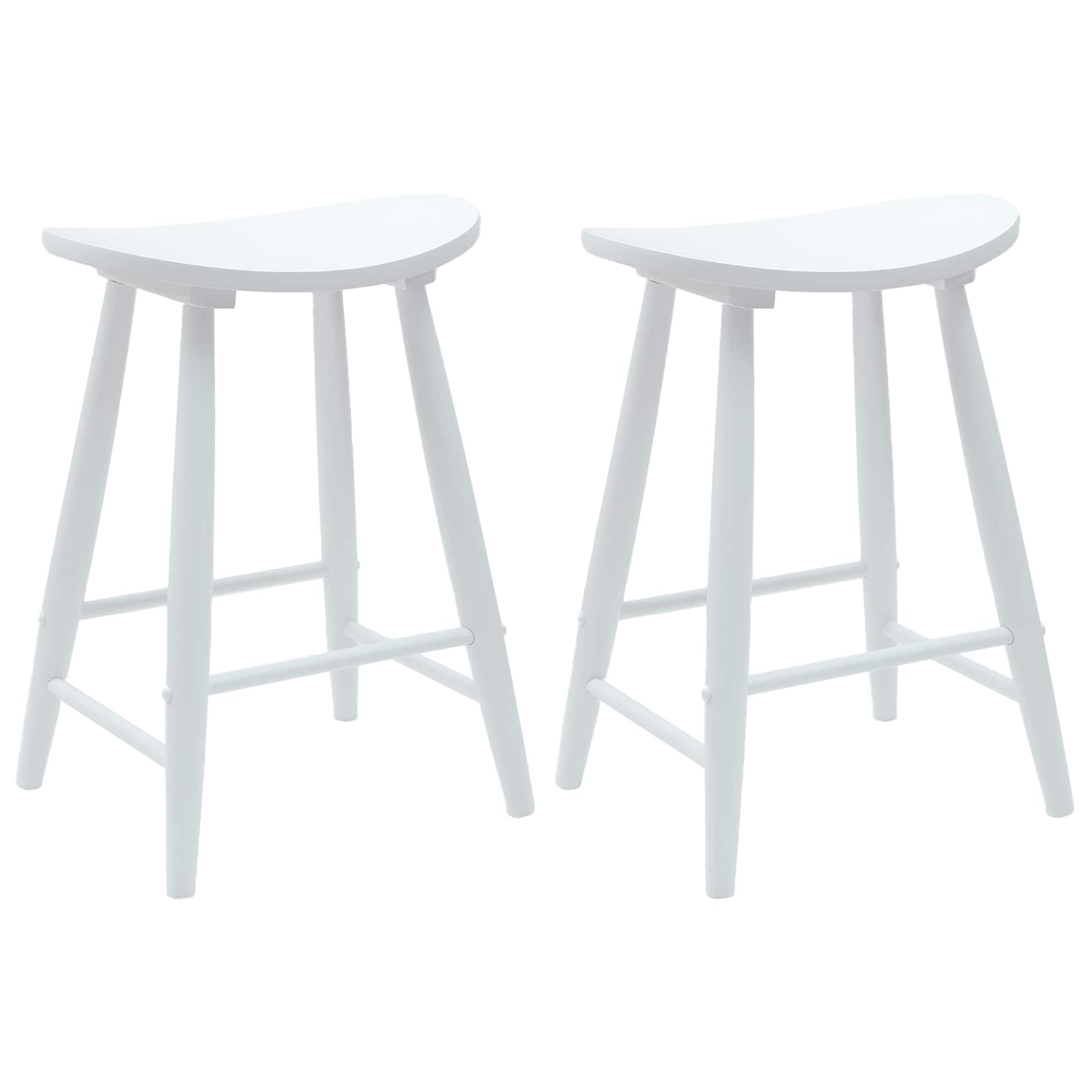 vidaXL Krzesła jadalne 2 pcs Biały 46 x 37 x 63 cm Drewno Gumowe