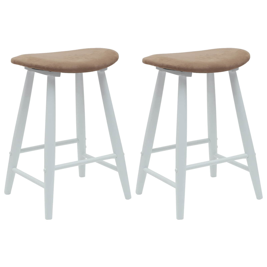 vidaXL Krzesła jadalne 2 pcs Biały 46 x 37 x 63 cm Drewno Gumowe