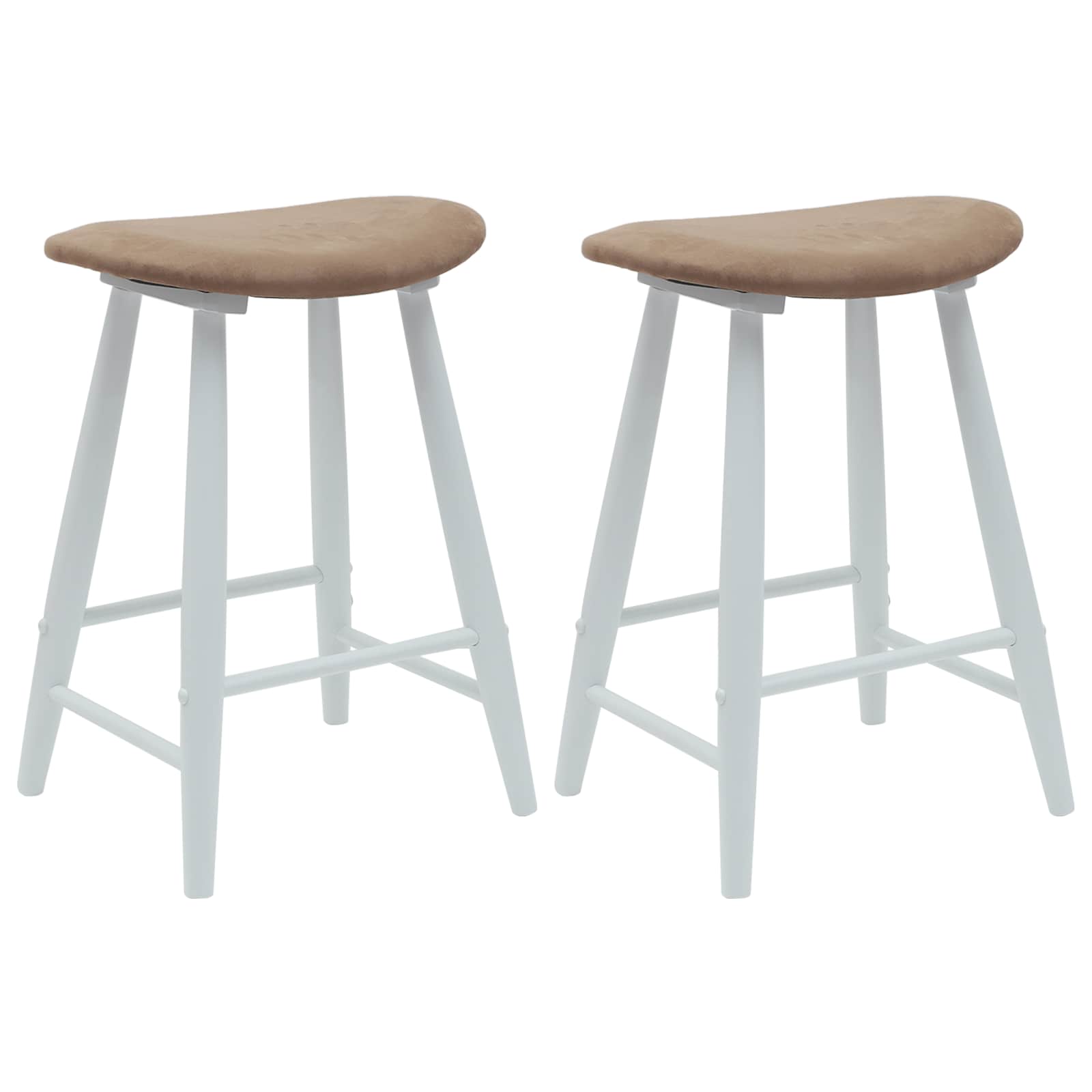 vidaXL Krzesła jadalne 2 pcs Biały 46 x 37 x 63 cm Drewno Gumowe