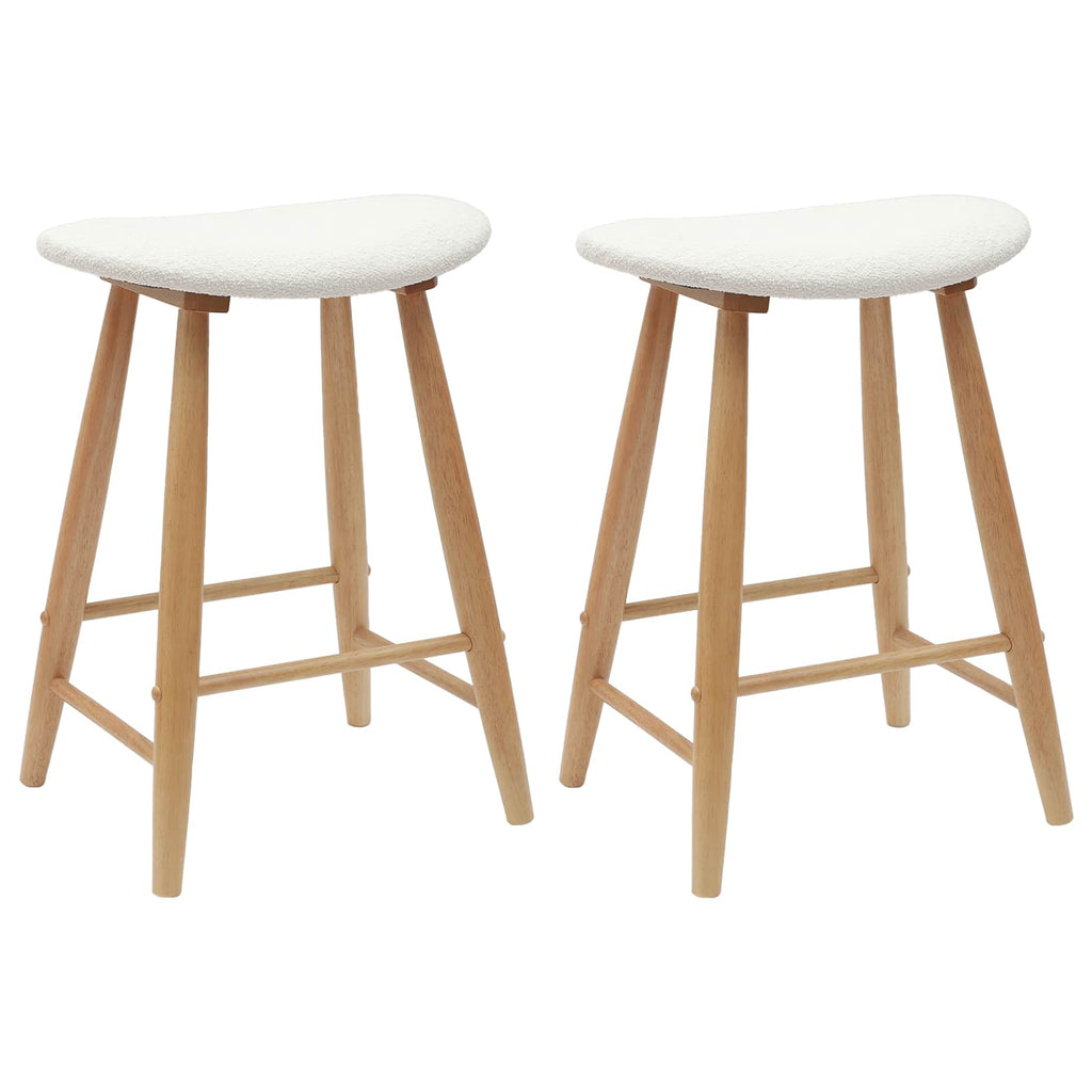 vidaXL Krzesła jadalne 2 pcs Naturalny 46 x 37 x 63 cm Drewno Gumowe