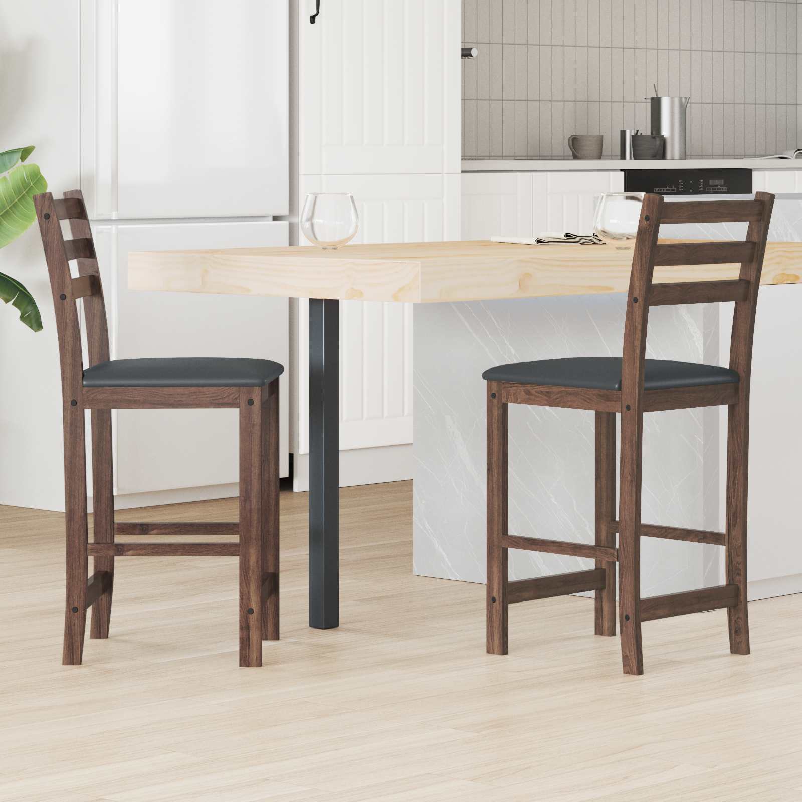 vidaXL Krzesła jadalne 2 pcs Jasny Brąz 40 x 47,5 x 99,5 cm