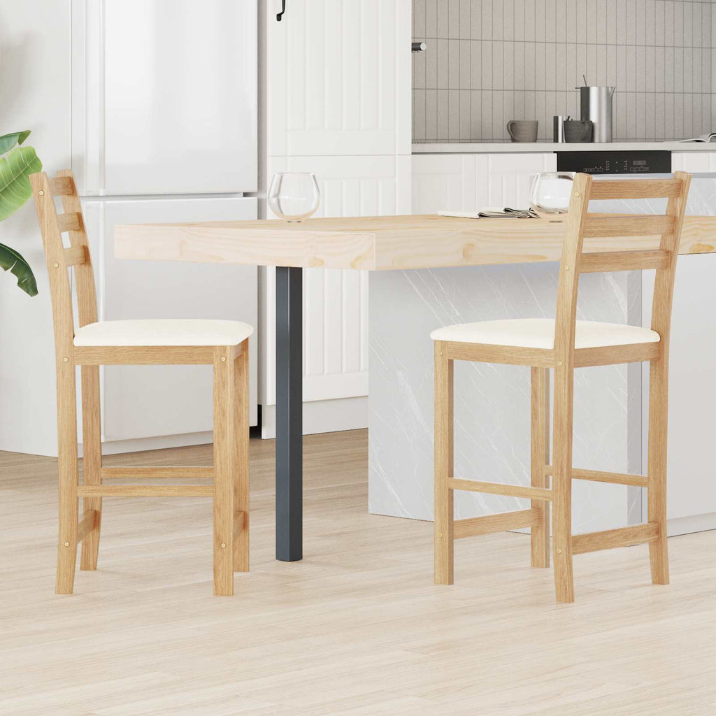 vidaXL Krzesła jadalne 2 pcs Naturalny 40 x 47,5 x 99,5 cm