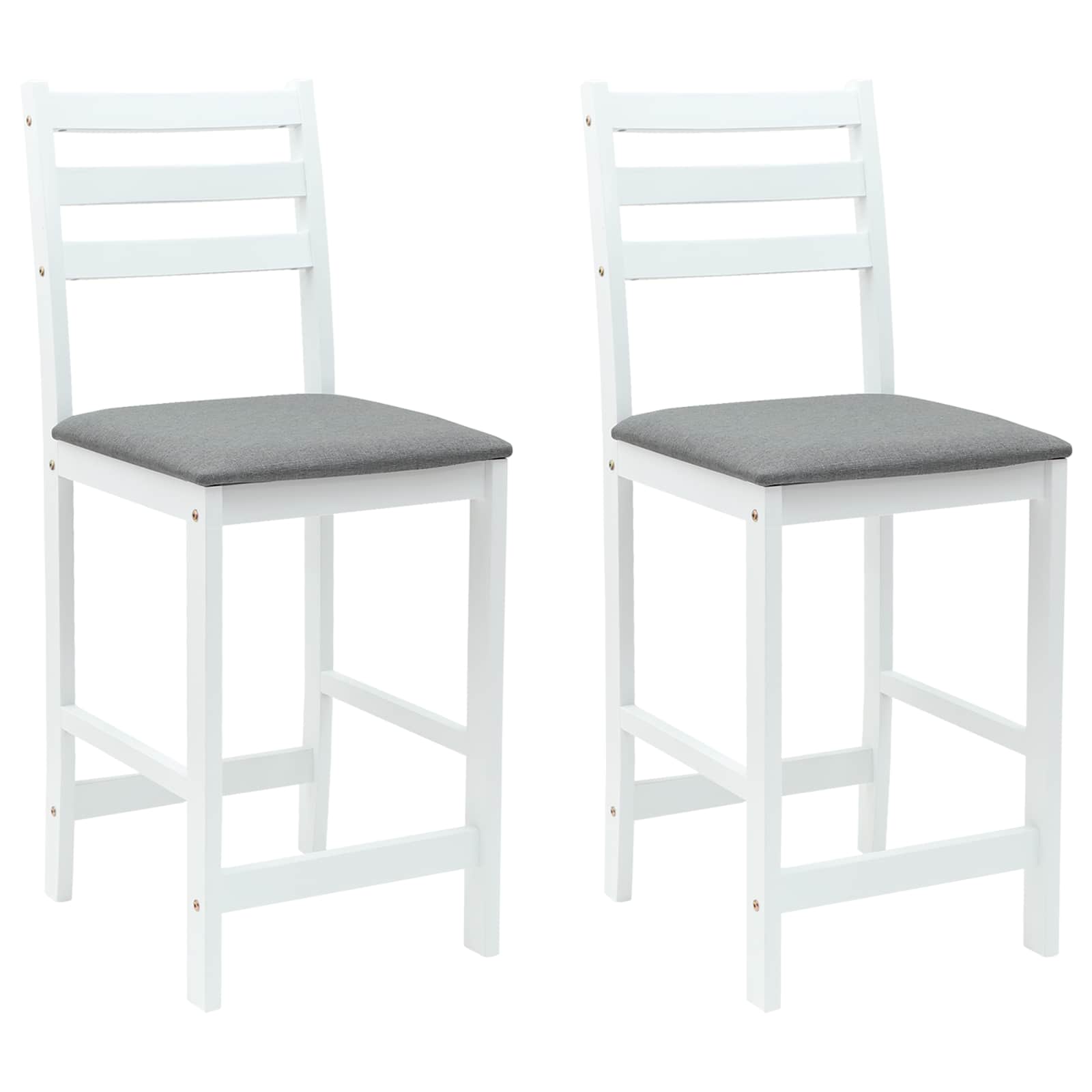vidaXL Krzesła jadalne 2 pcs Biały 40 x 47,5 x 99,5 cm Drewno Gumowe