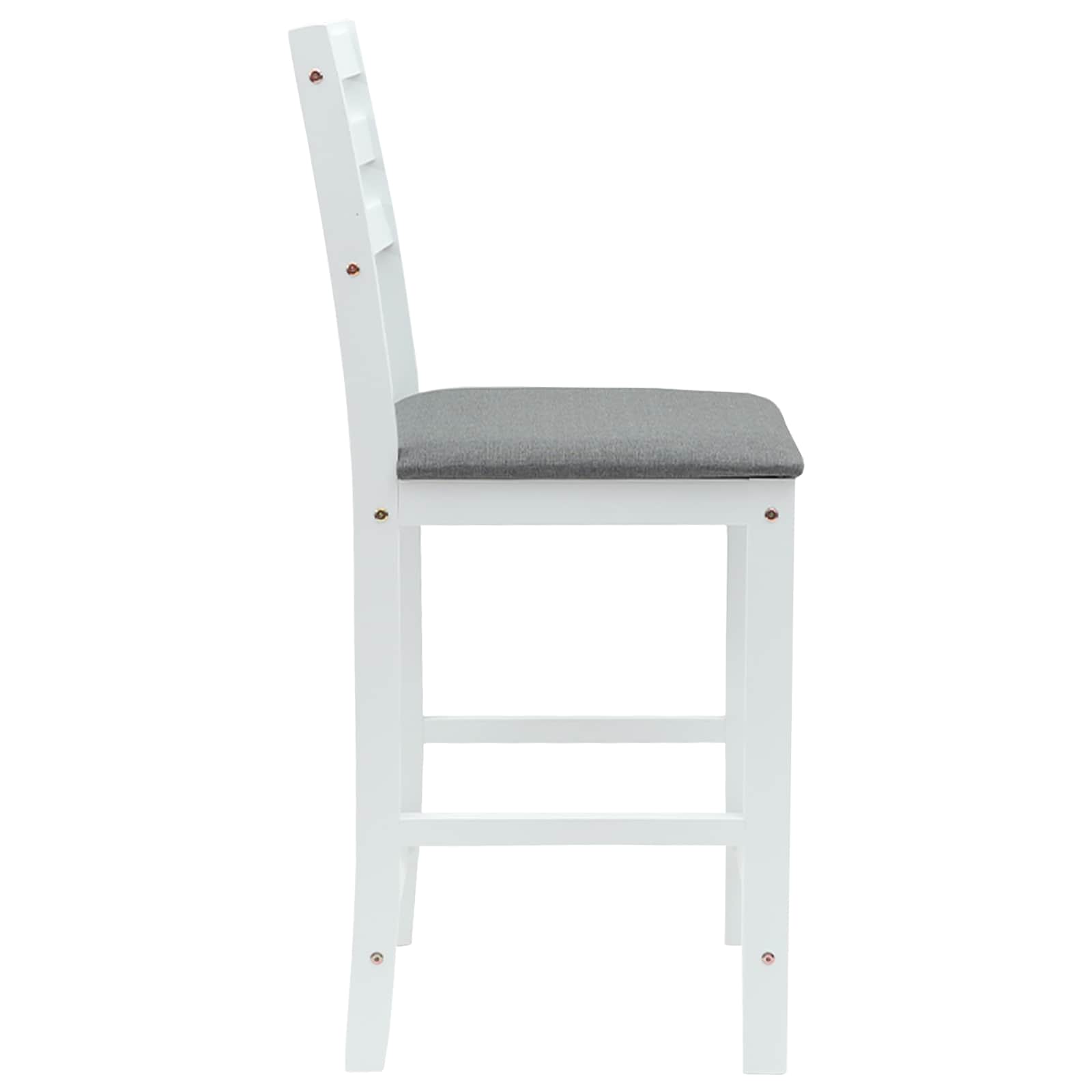 vidaXL Krzesła jadalne 2 pcs Biały 40 x 47,5 x 99,5 cm Drewno Gumowe