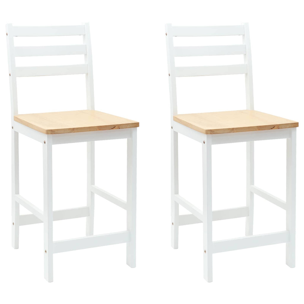 vidaXL Krzesła jadalne 2 pcs Drewno Gumowe Biały 40 x 47,5 x 99,5 cm