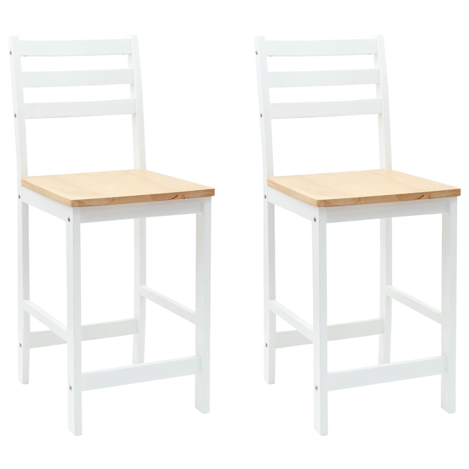 vidaXL Krzesła jadalne 2 pcs Drewno Gumowe Biały 40 x 47,5 x 99,5 cm