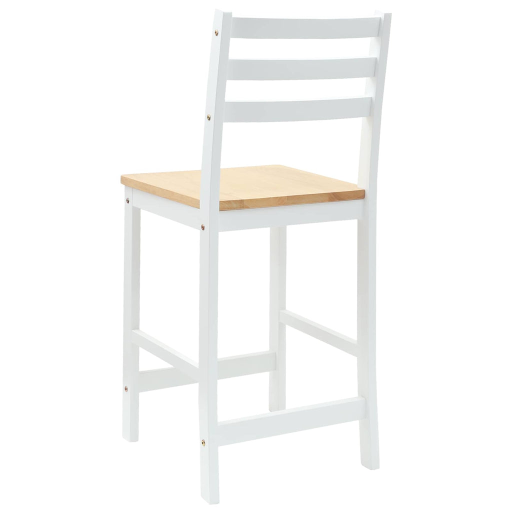vidaXL Krzesła jadalne 2 pcs Drewno Gumowe Biały 40 x 47,5 x 99,5 cm