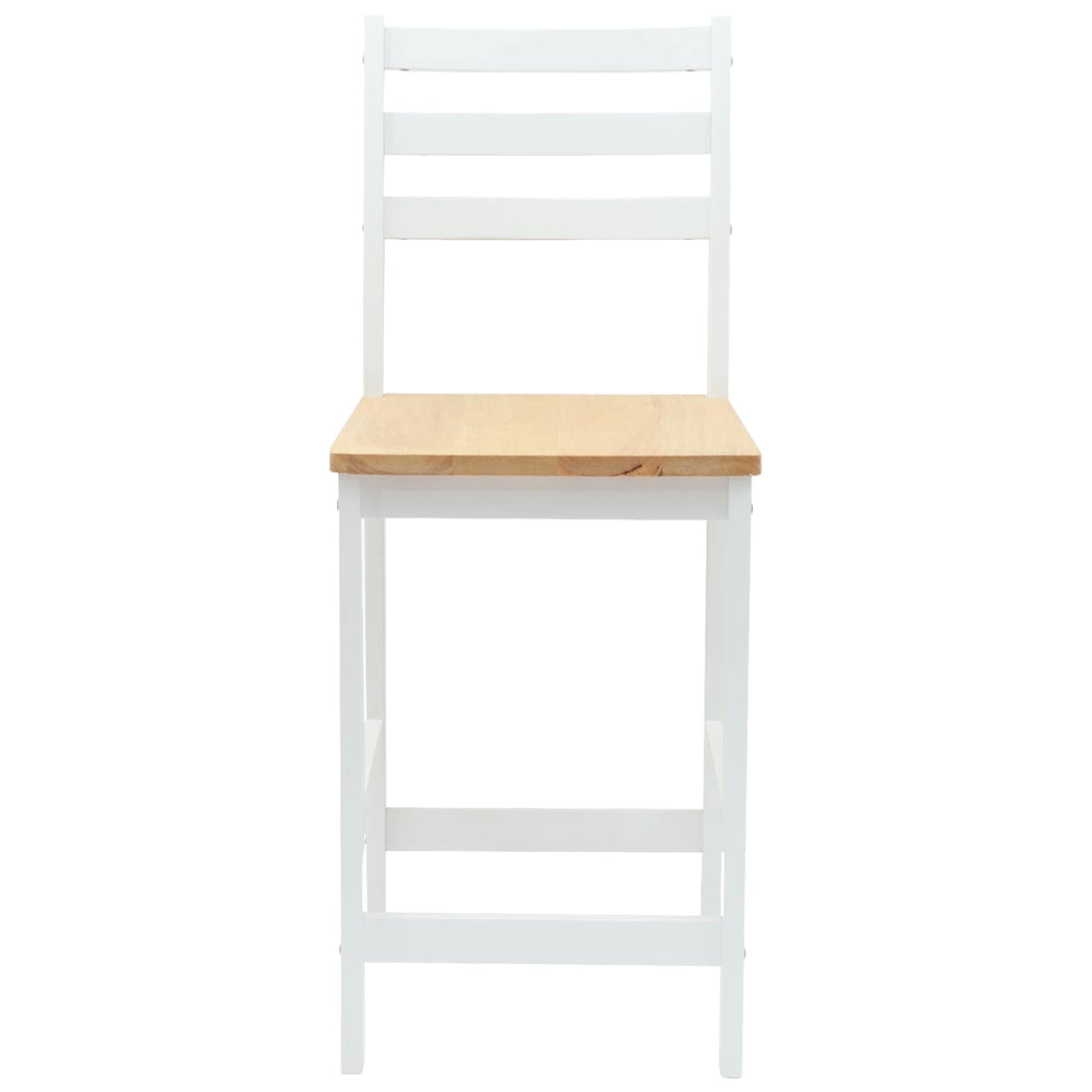 vidaXL Krzesła jadalne 2 pcs Drewno Gumowe Biały 40 x 47,5 x 99,5 cm