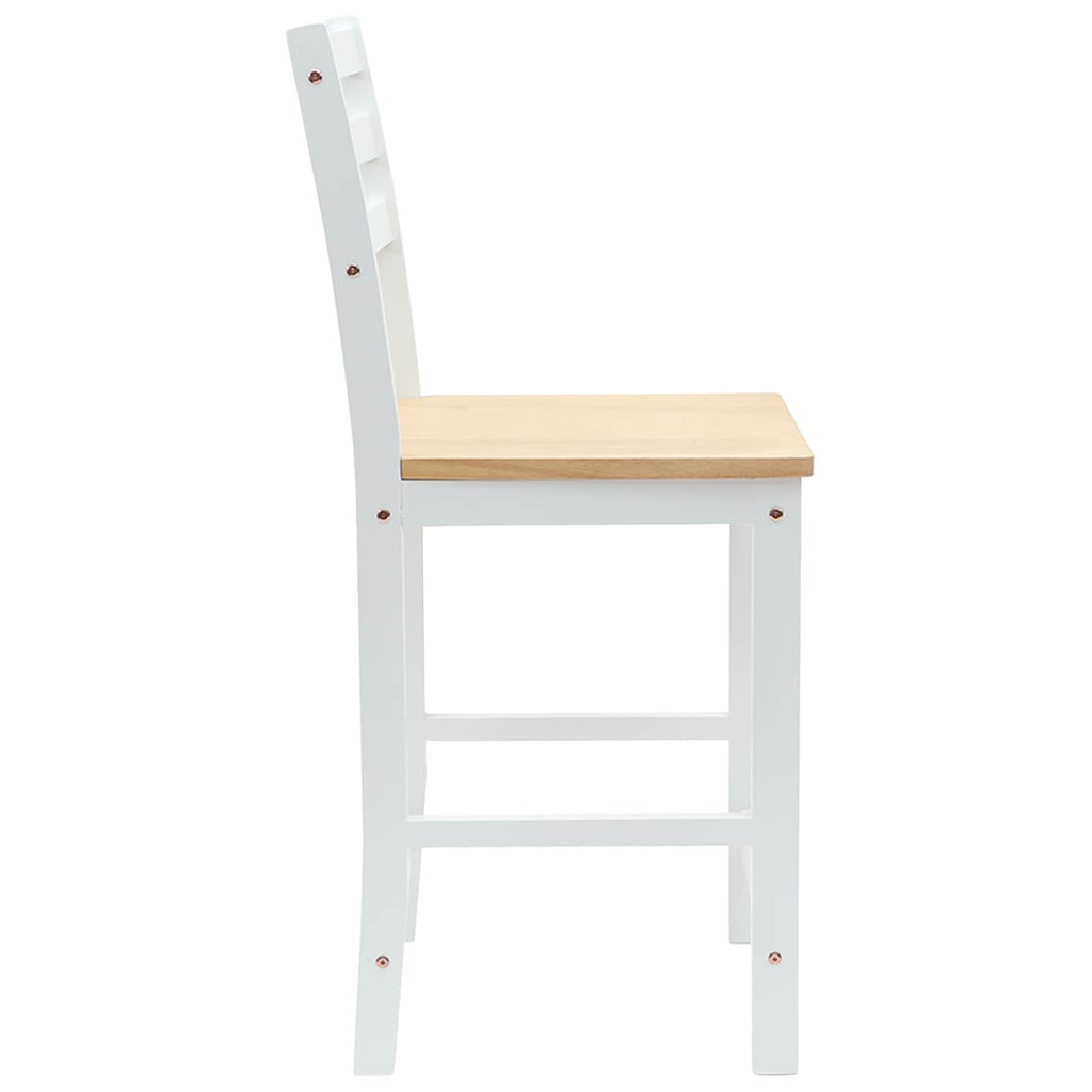 vidaXL Krzesła jadalne 2 pcs Drewno Gumowe Biały 40 x 47,5 x 99,5 cm
