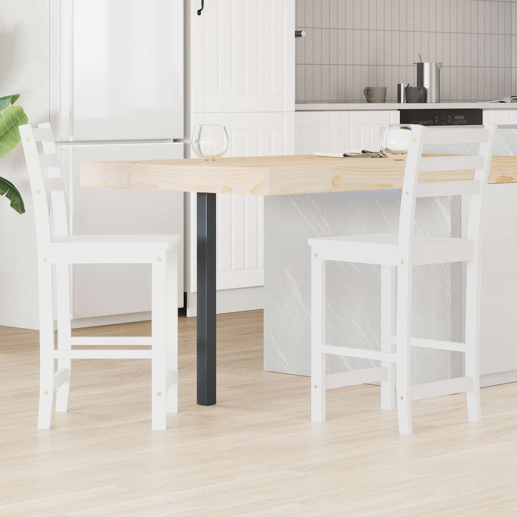 vidaXL Krzesła jadalne 2 pcs Biały 40 x 47,5 x 99,5 cm Drewno Gumowe