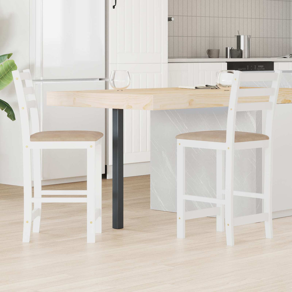 vidaXL Krzesła jadalne 2 pcs Biały 40 x 47,5 x 99,5 cm Drewno Gumowe