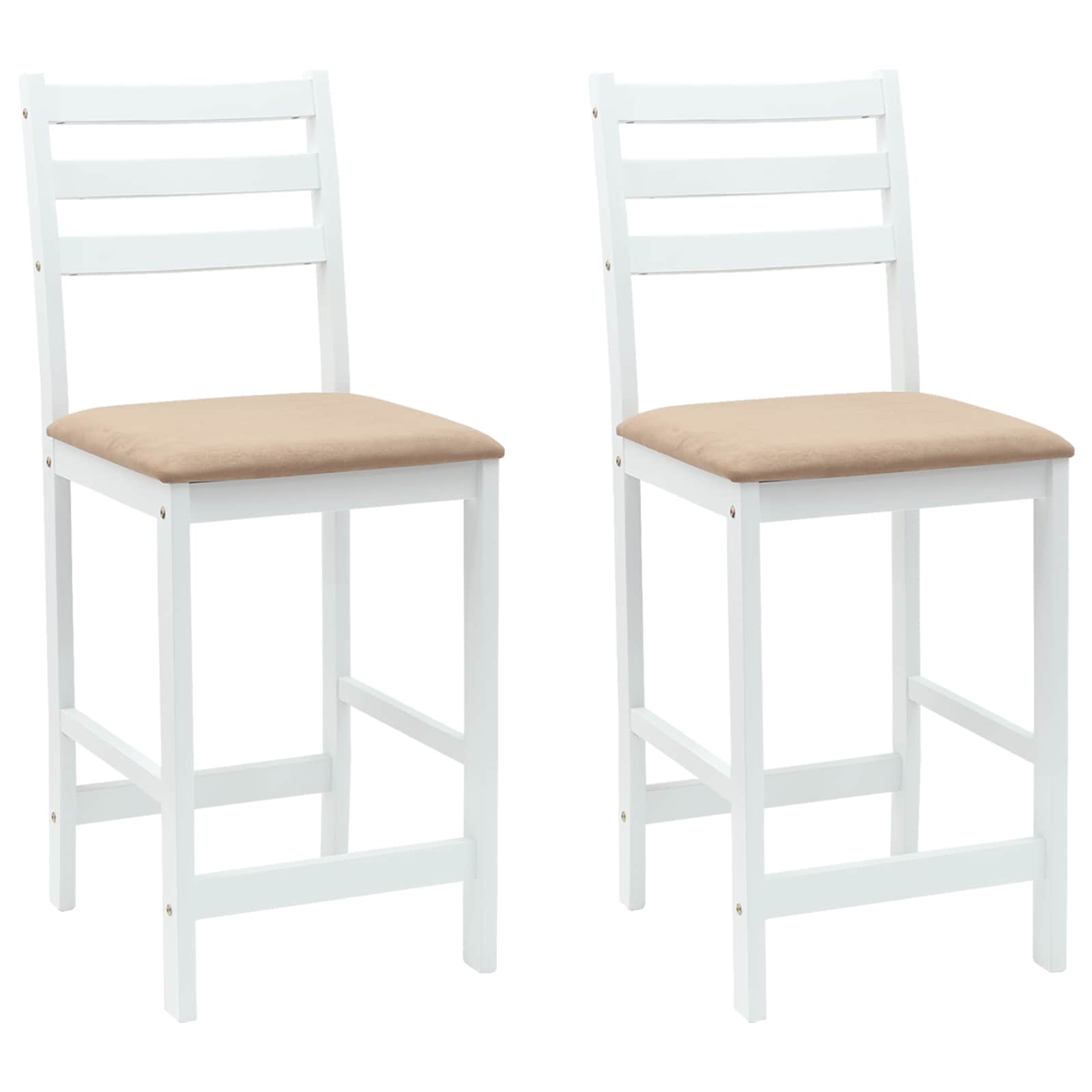 vidaXL Krzesła jadalne 2 pcs Biały 40 x 47,5 x 99,5 cm Drewno Gumowe