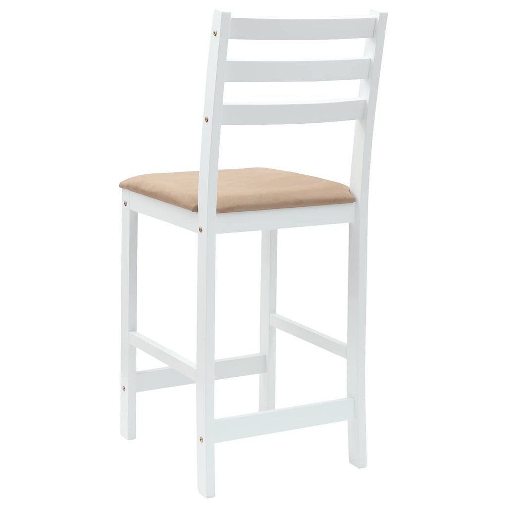 vidaXL Krzesła jadalne 2 pcs Biały 40 x 47,5 x 99,5 cm Drewno Gumowe
