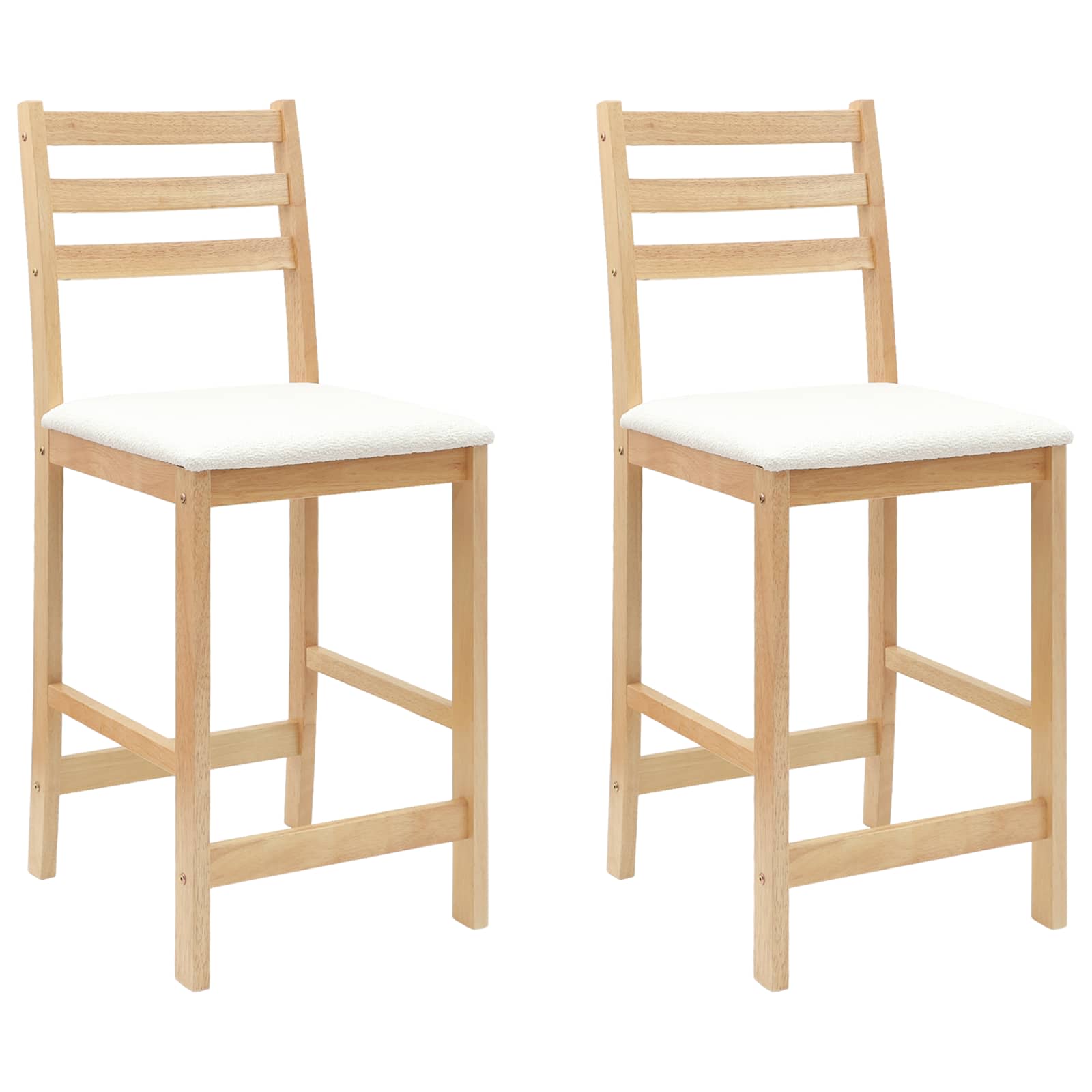 vidaXL Krzesła jadalne 2 pcs Naturalny 40 x 47,5 x 99,5 cm