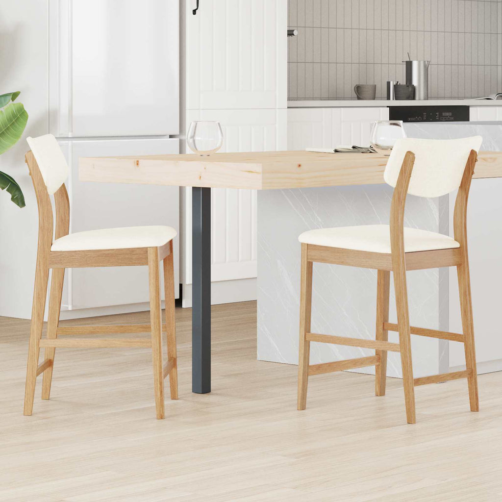 vidaXL Krzesła jadalne 2 pcs Naturalny 48 x 49 x 95 cm Drewno Gumowe