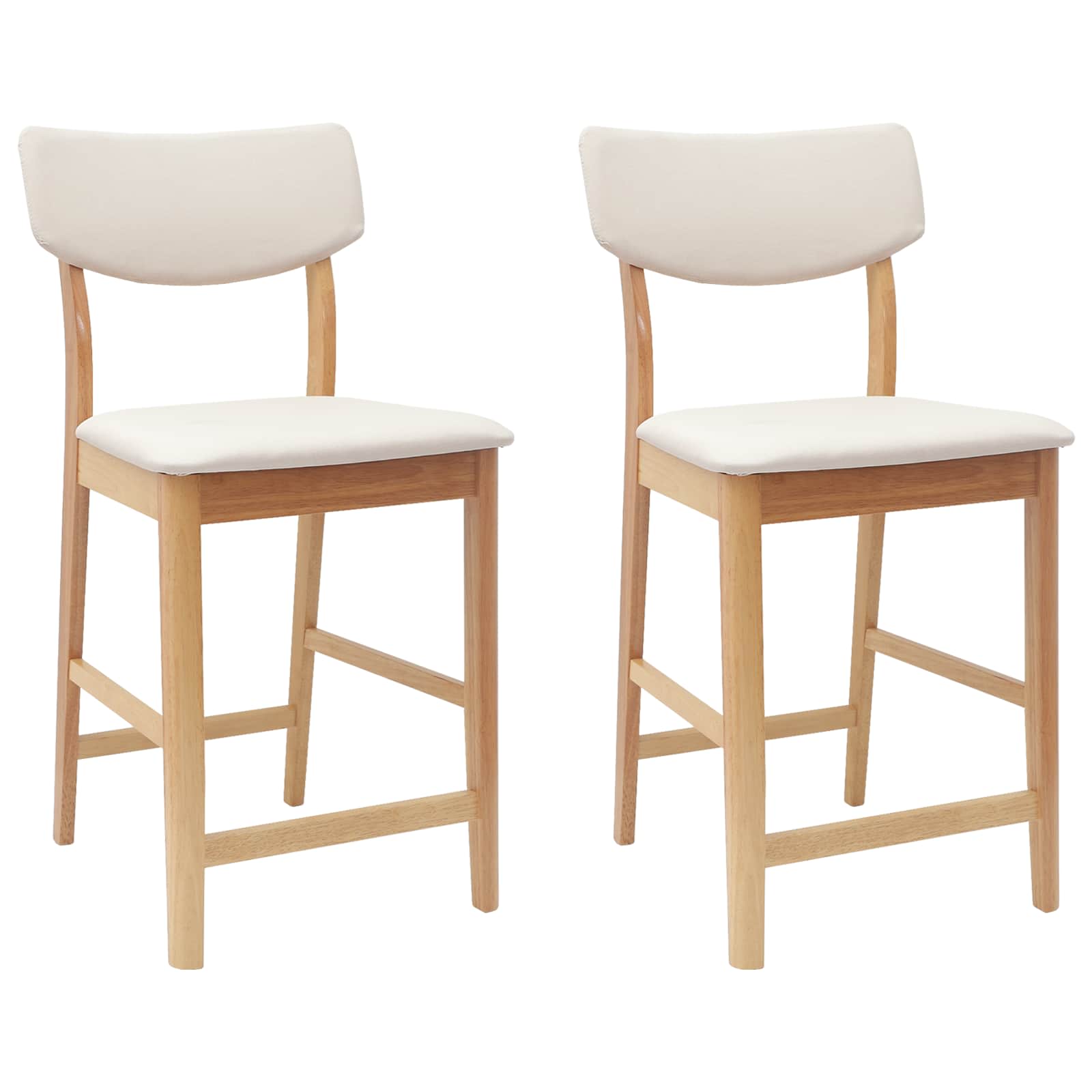 vidaXL Krzesła jadalne 2 pcs Naturalny 48 x 49 x 95 cm Drewno Gumowe