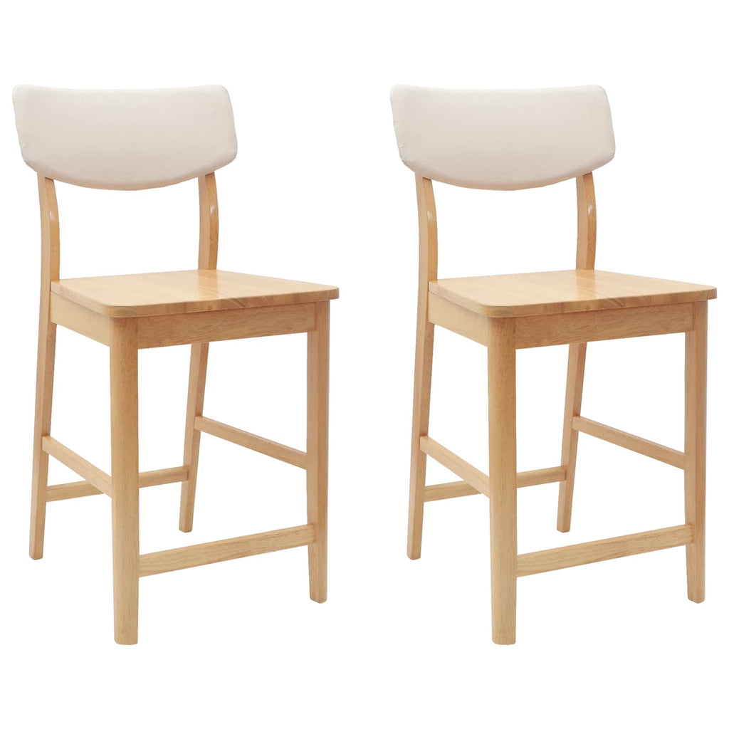 vidaXL Krzesła jadalne 2 pcs Naturalny 48 x 49 x 95 cm Drewno Gumowe