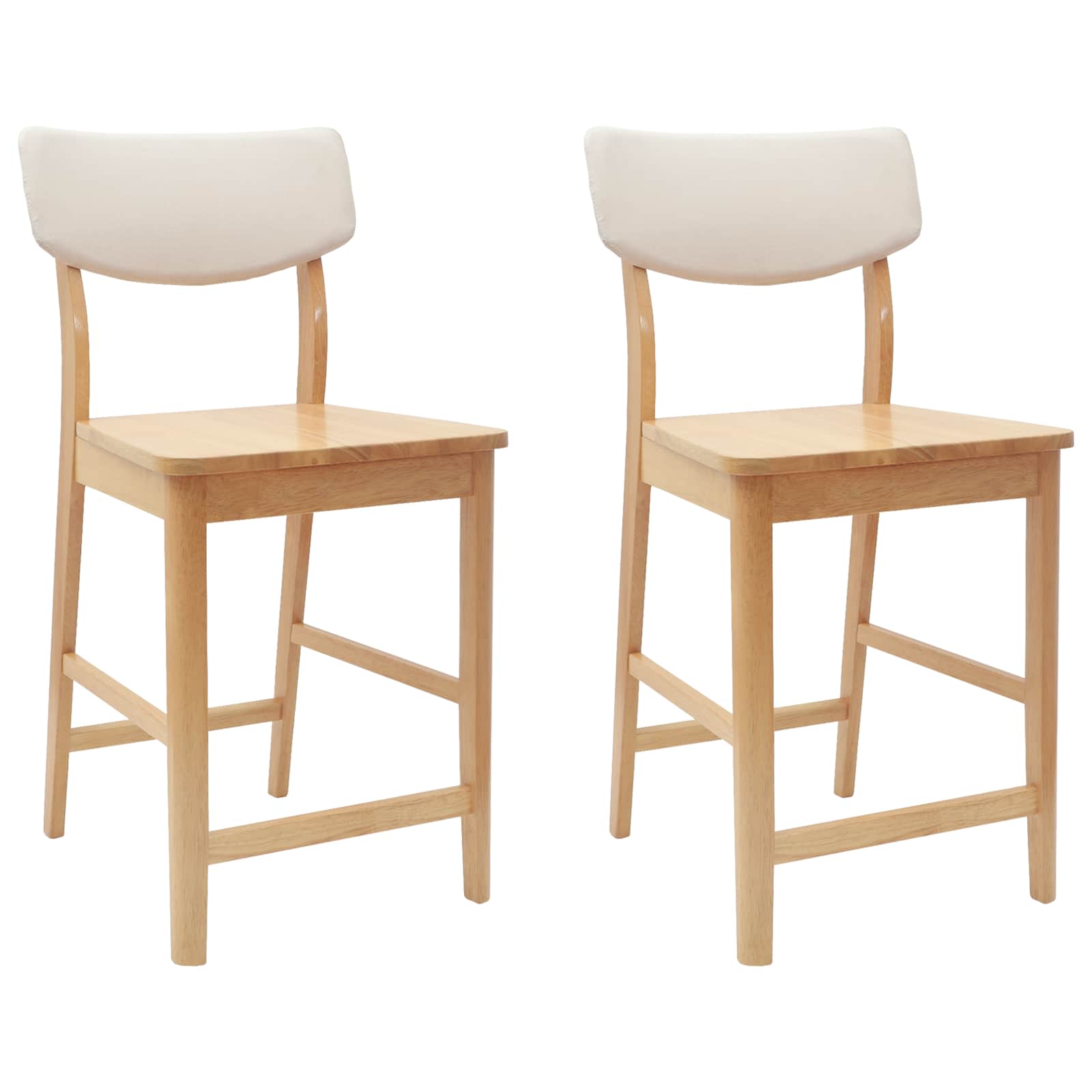 vidaXL Krzesła jadalne 2 pcs Naturalny 48 x 49 x 95 cm Drewno Gumowe