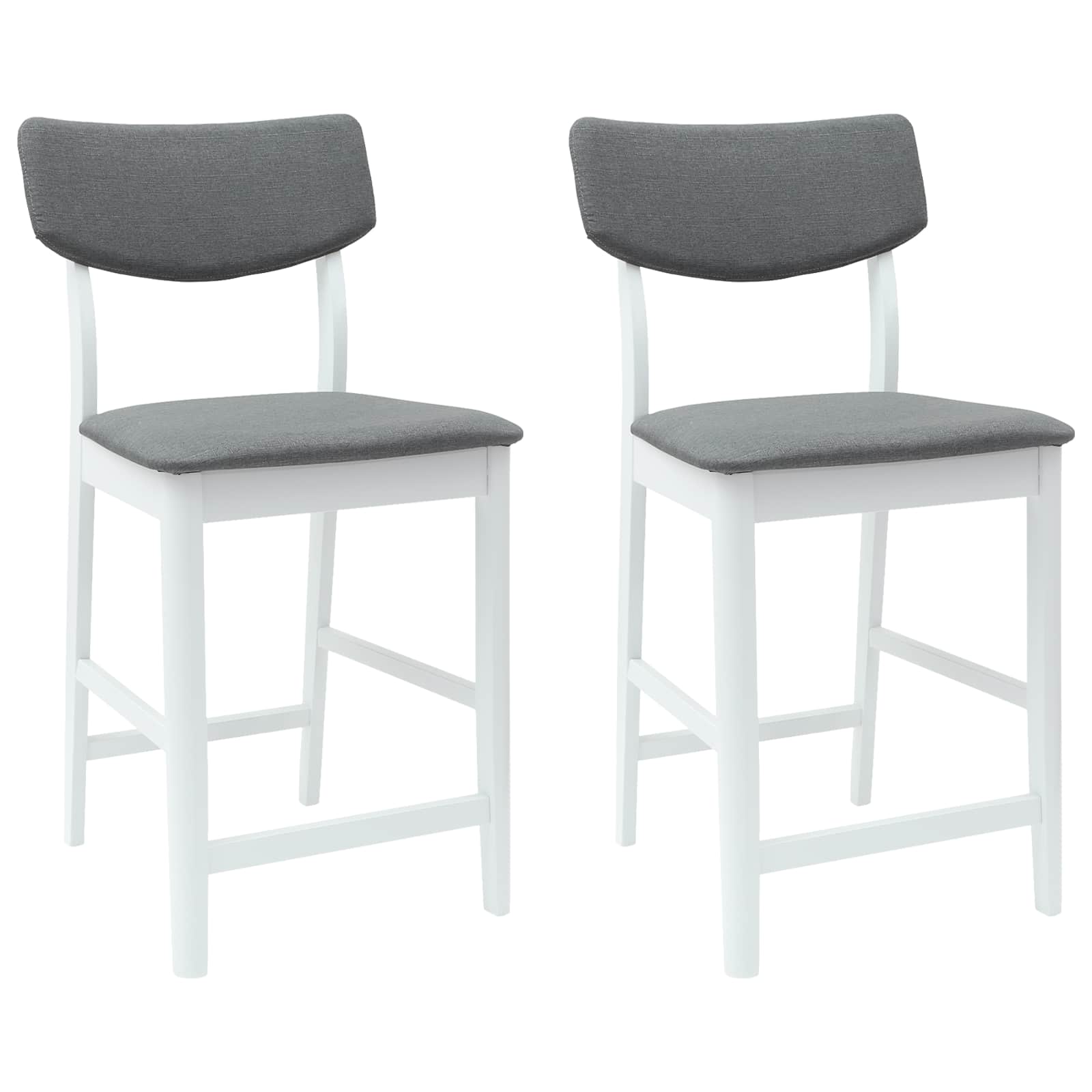 vidaXL Krzesła jadalne 2 pcs Biały 48 x 49 x 95 cm Drewno Gumowe