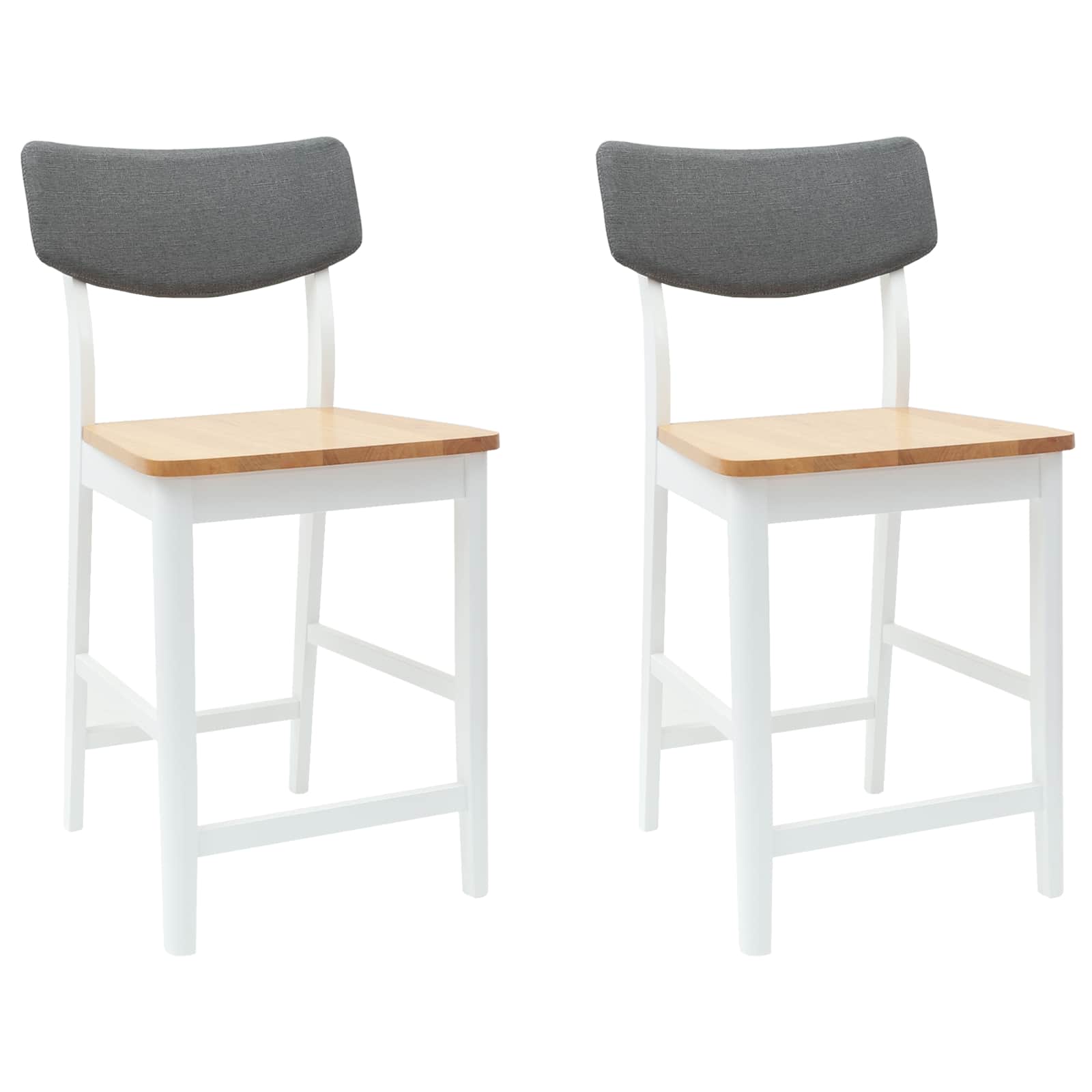 vidaXL Krzesła jadalne 2 pcs Biały 48 x 49 x 95 cm Drewno Gumowe