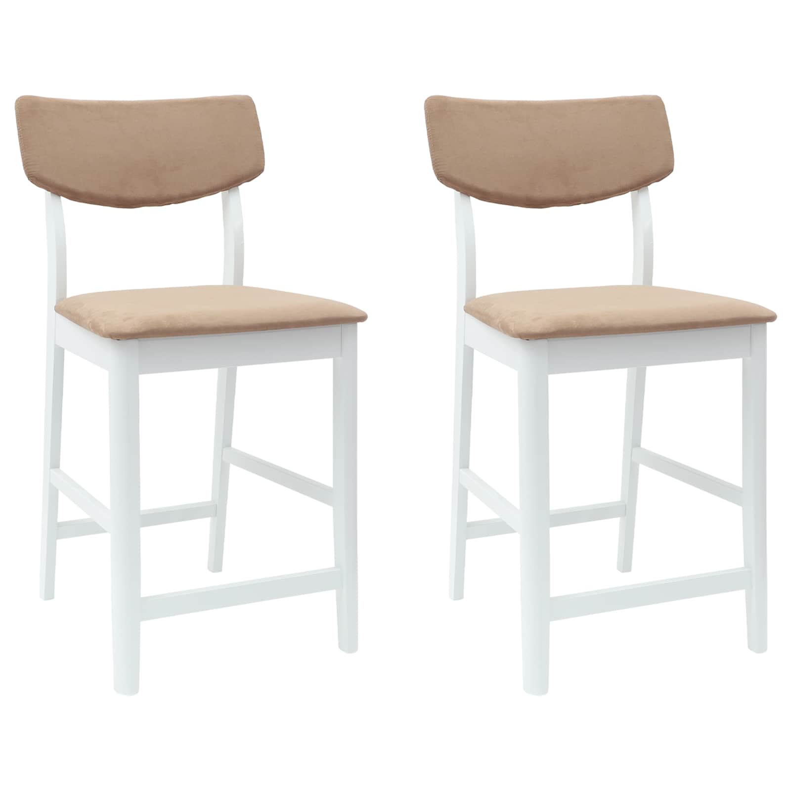 vidaXL Krzesła jadalne 2 pcs Biały 48 x 49 x 95 cm Drewno Gumowe