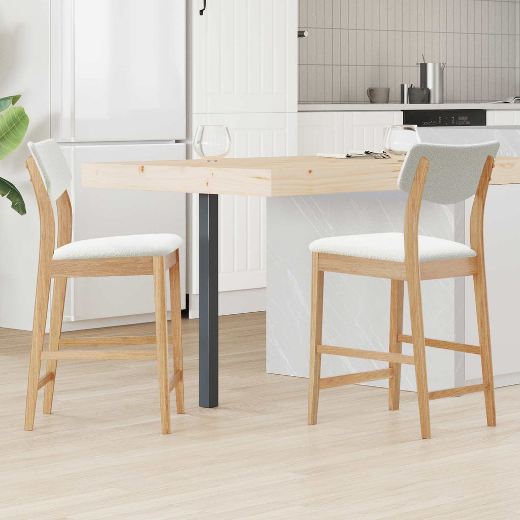 vidaXL Krzesła jadalne 2 pcs Naturalny 48 x 49 x 95 cm Drewno Gumowe