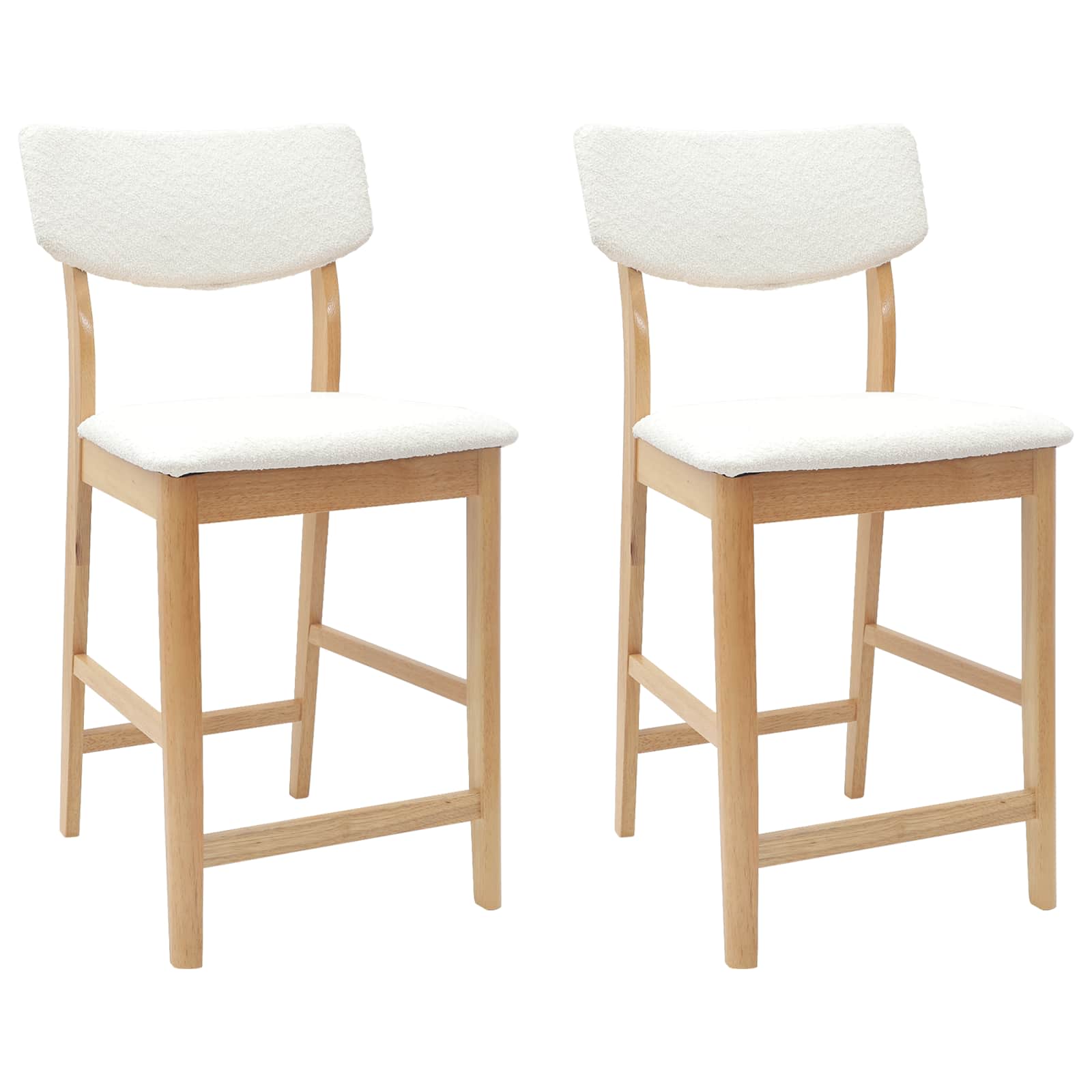 vidaXL Krzesła jadalne 2 pcs Naturalny 48 x 49 x 95 cm Drewno Gumowe