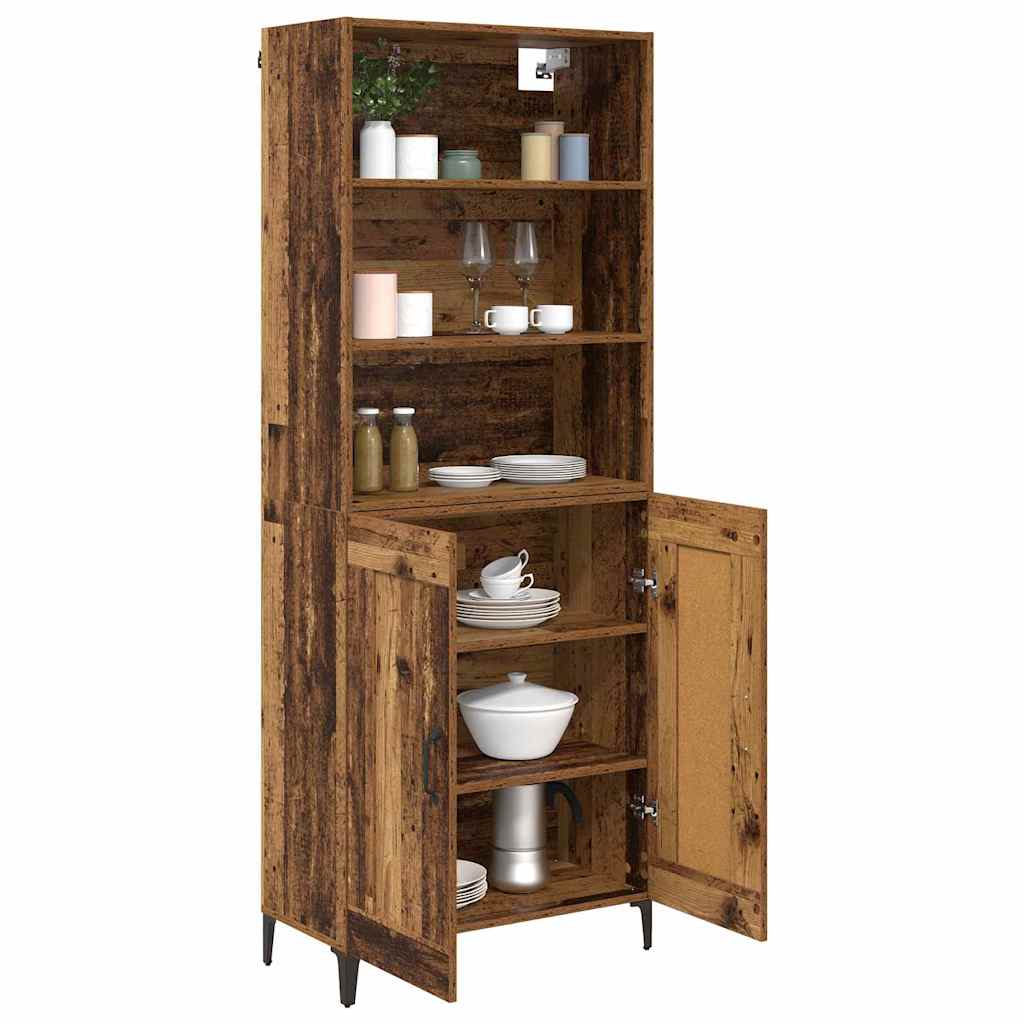 vidaXL Highboard 2 pcs Stare drewno Materiał drewnopochodny