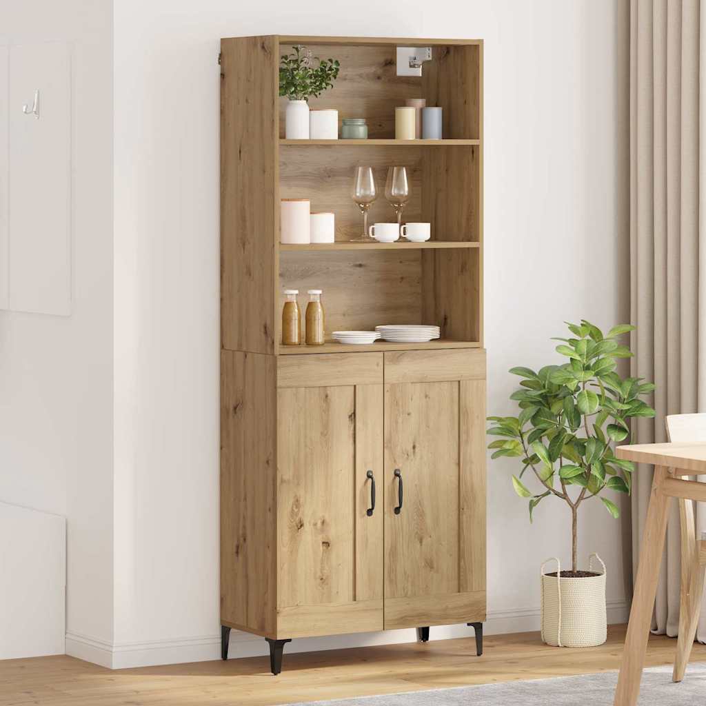 vidaXL Highboard 2 pcs dąb artisan Materiał drewnopochodny