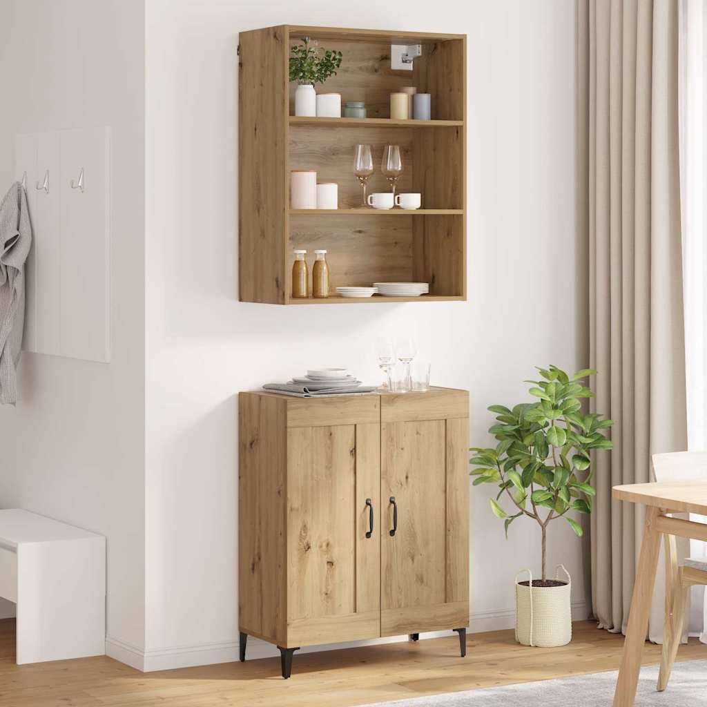 vidaXL Highboard 2 pcs dąb artisan Materiał drewnopochodny