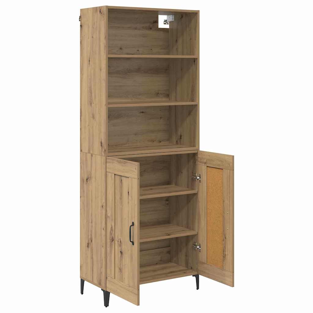 vidaXL Highboard 2 pcs dąb artisan Materiał drewnopochodny