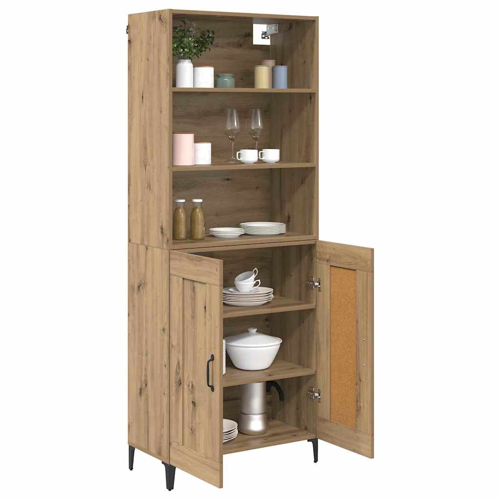 vidaXL Highboard 2 pcs dąb artisan Materiał drewnopochodny