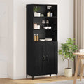 vidaXL Highboard 2 pcs Czarny dąb Materiał drewnopochodny