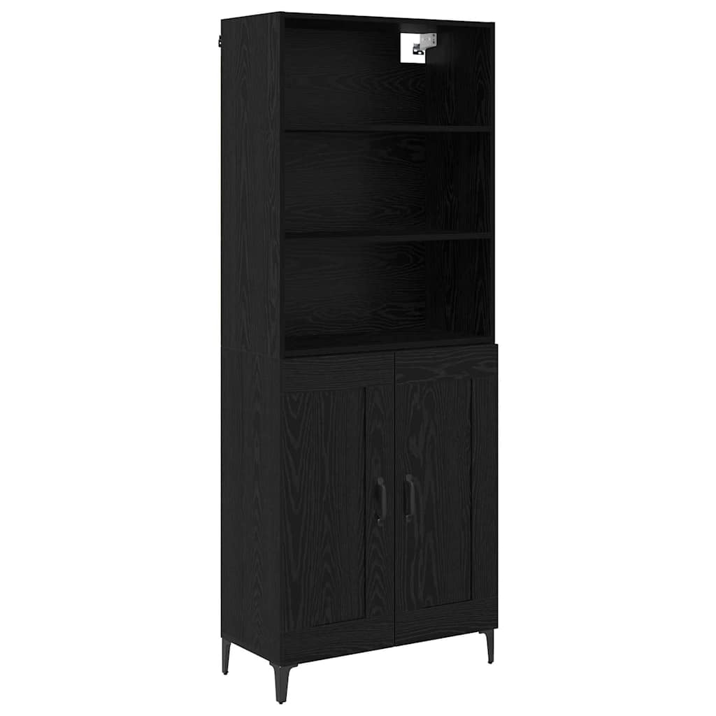 vidaXL Highboard 2 pcs Czarny dąb Materiał drewnopochodny