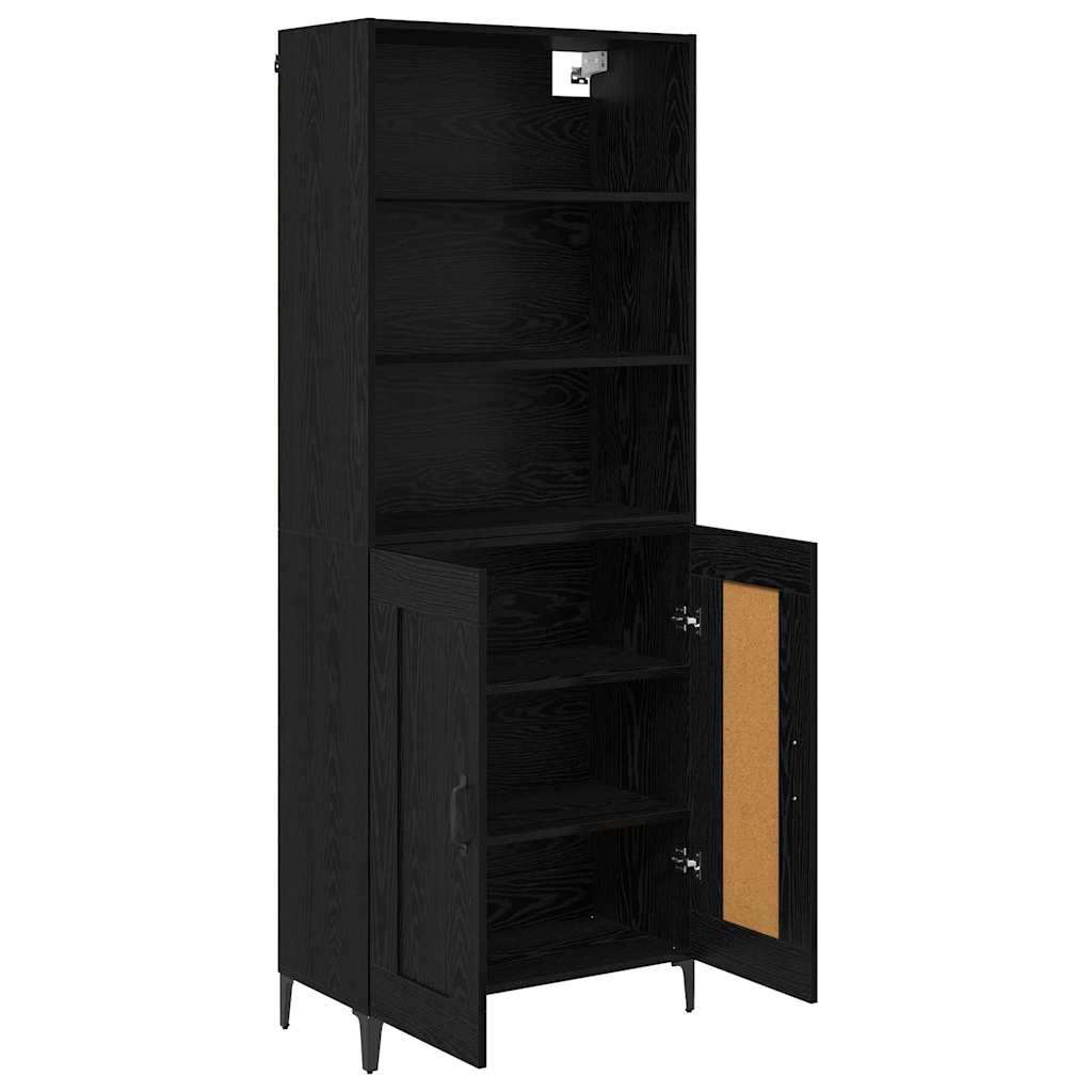 vidaXL Highboard 2 pcs Czarny dąb Materiał drewnopochodny