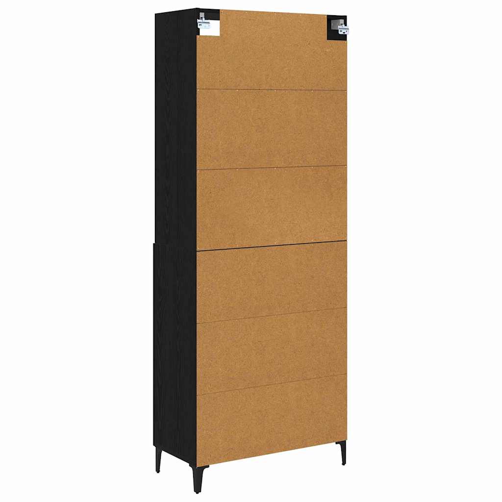 vidaXL Highboard 2 pcs Czarny dąb Materiał drewnopochodny