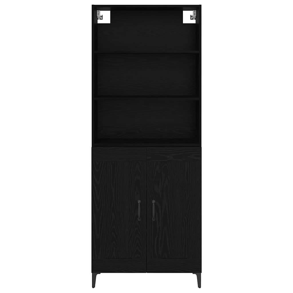 vidaXL Highboard 2 pcs Czarny dąb Materiał drewnopochodny