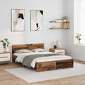 vidaXL Ramka łóżka Stare drewno 120 x 190 cm Materiał drewnopochodny