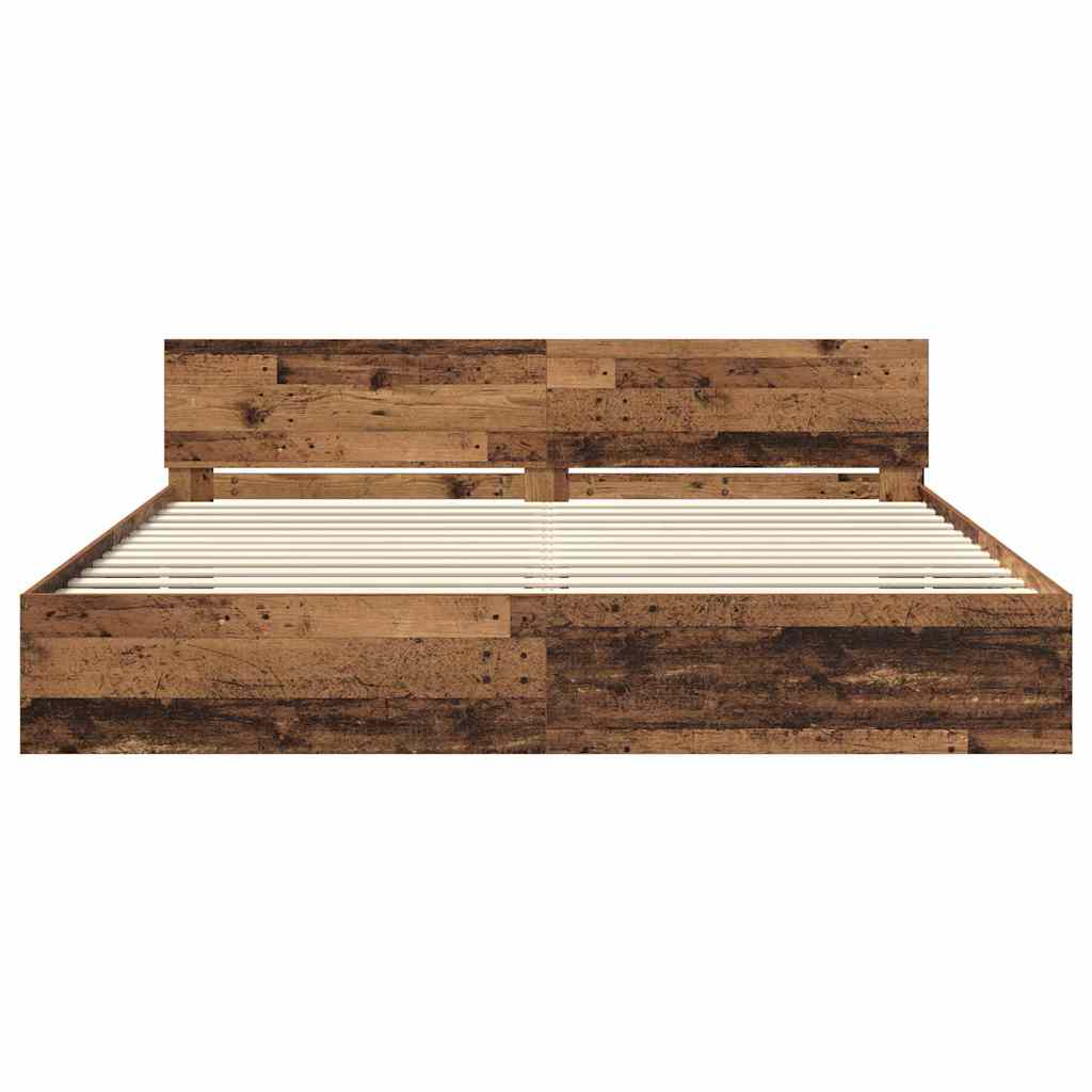 vidaXL Ramka łóżka Stare drewno 180 x 200 cm Materiał drewnopochodny